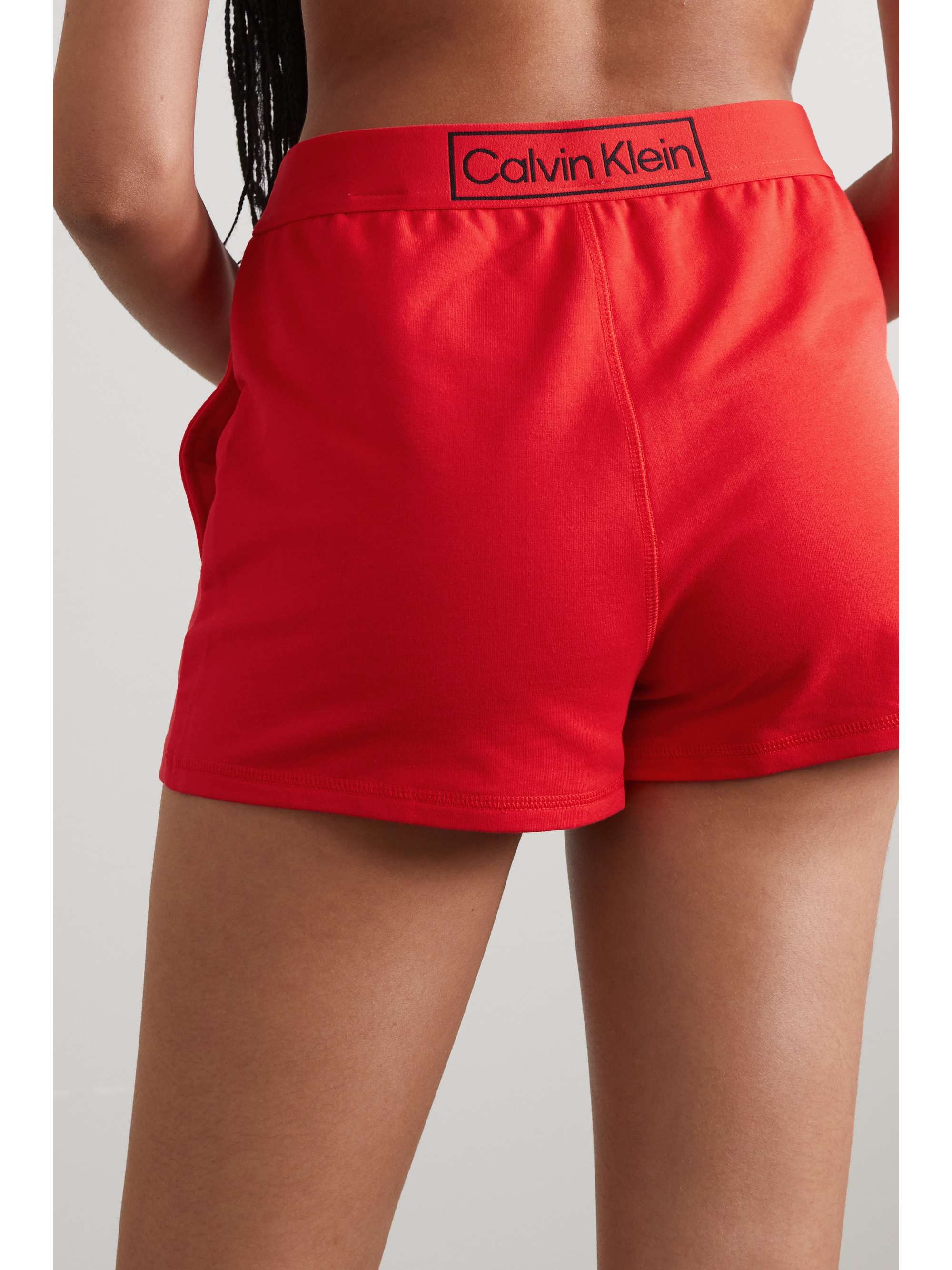 CALVIN KLEIN UNDERWEAR Reimagined Heritage embroidered cotton-blend jersey shorts