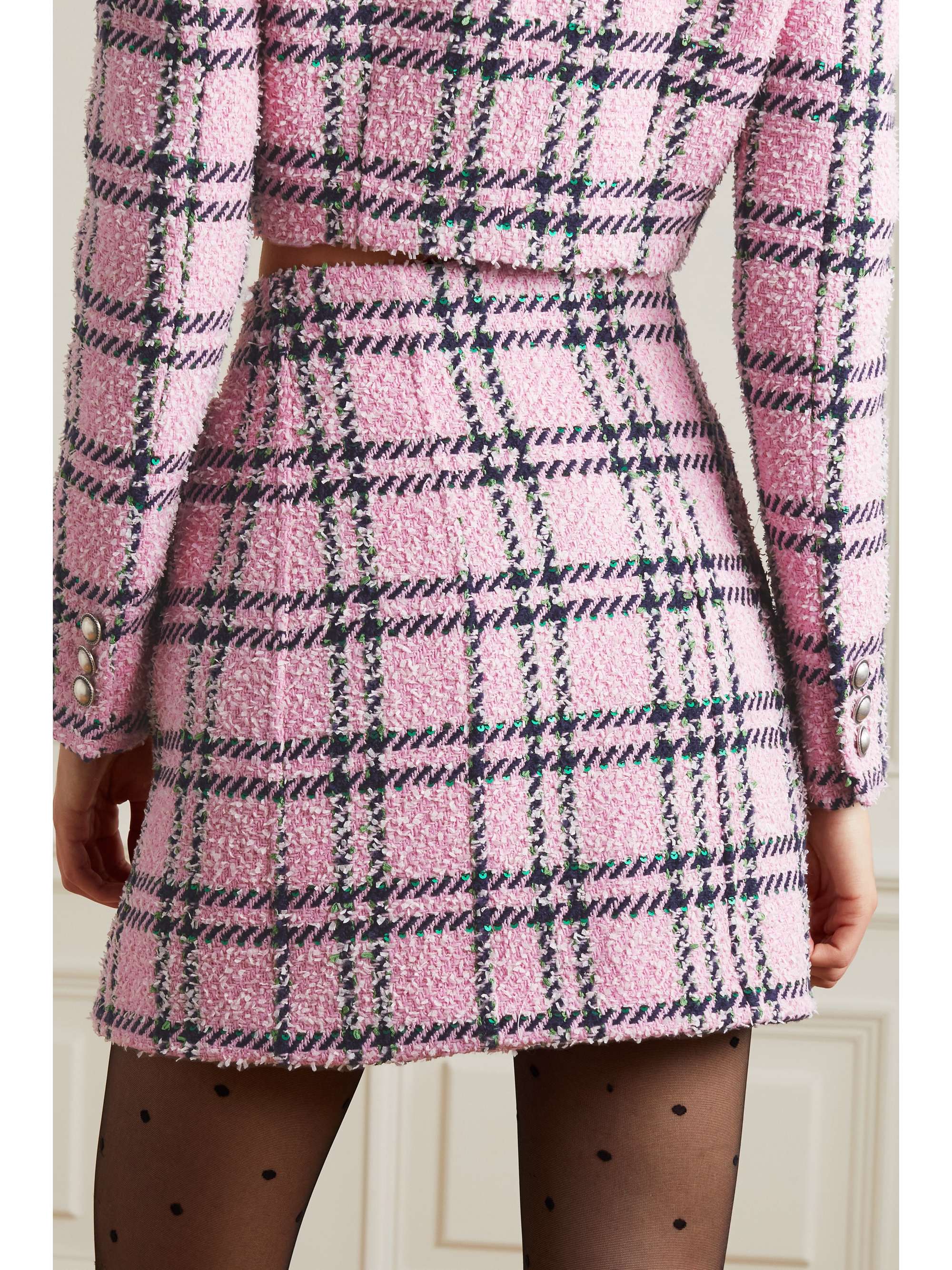 ALESSANDRA RICH Wool-blend tweed mini skirt