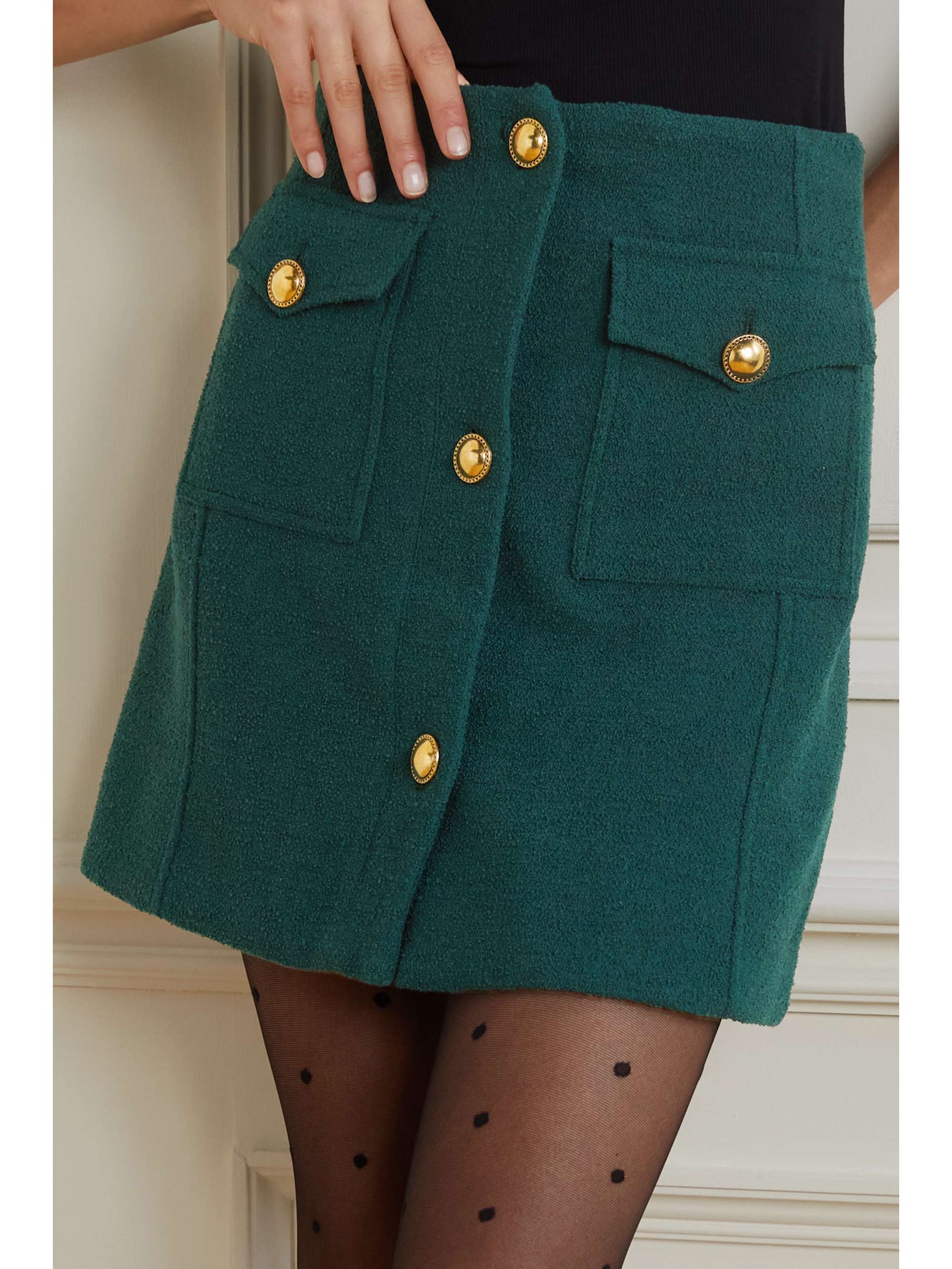 ALESSANDRA RICH Wool-blend tweed mini skirt