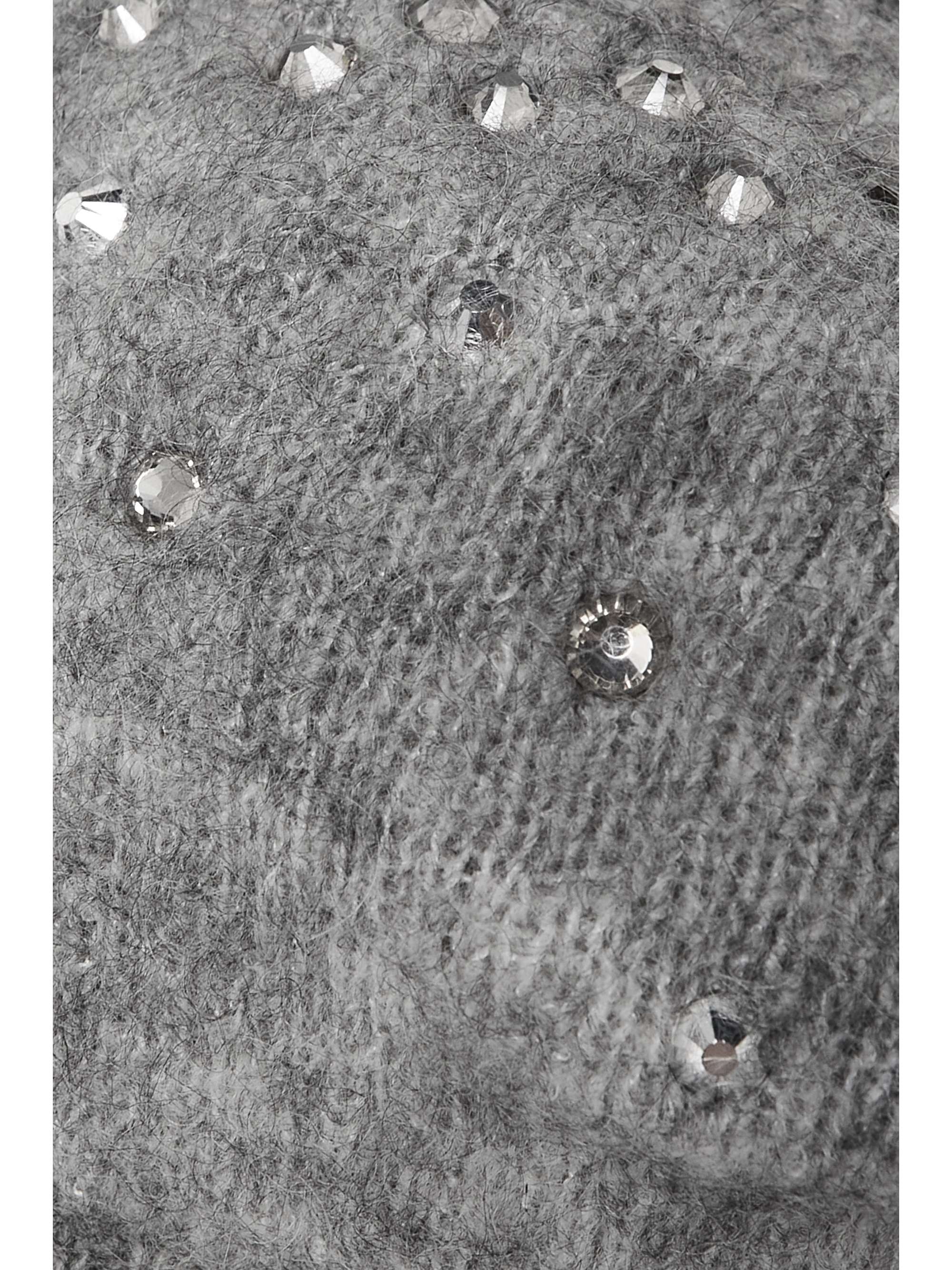 ALESSANDRA RICH Cropped crystal-embellished knitted top