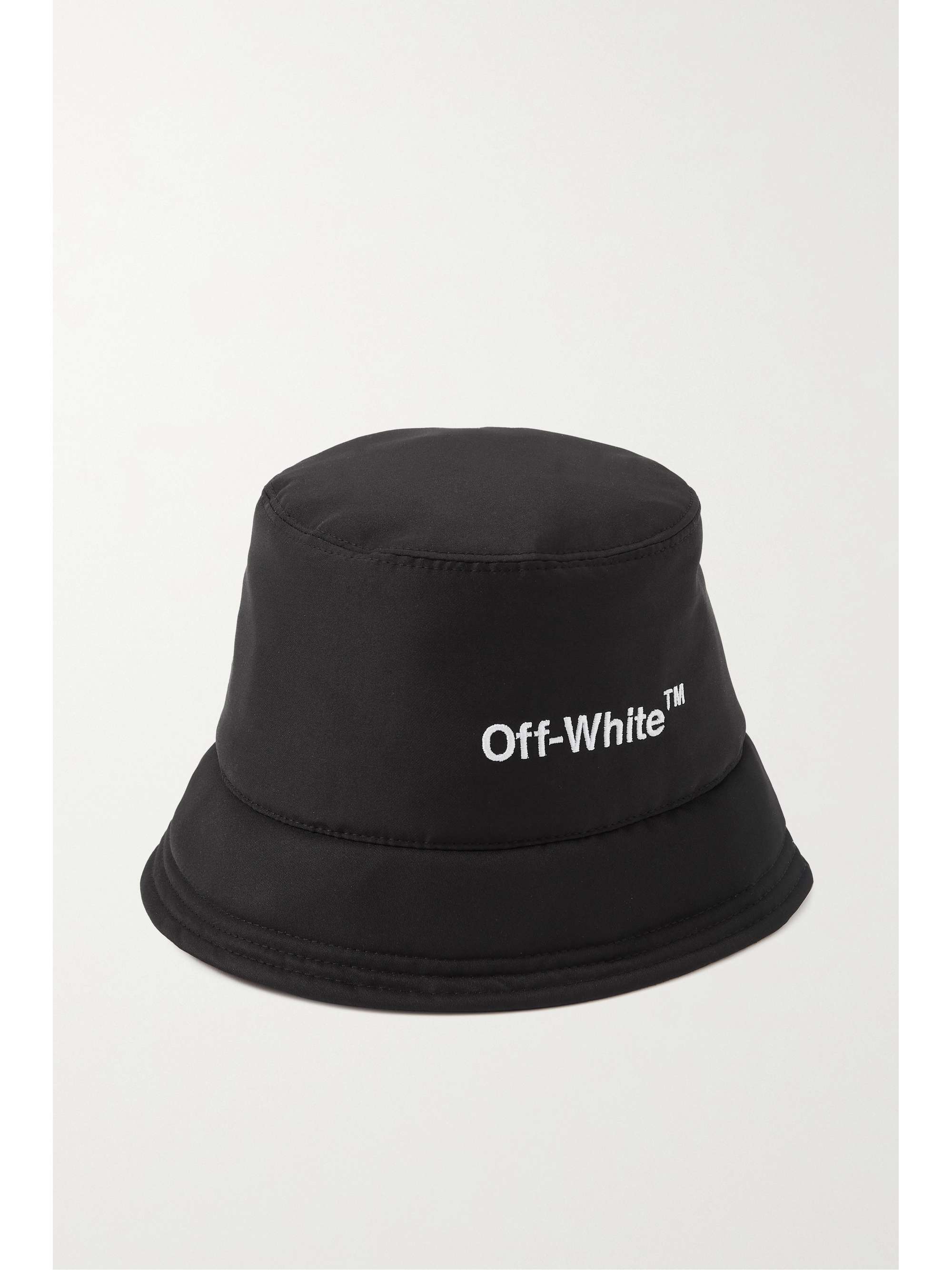 Helvetica embroidered shell bucket hat 