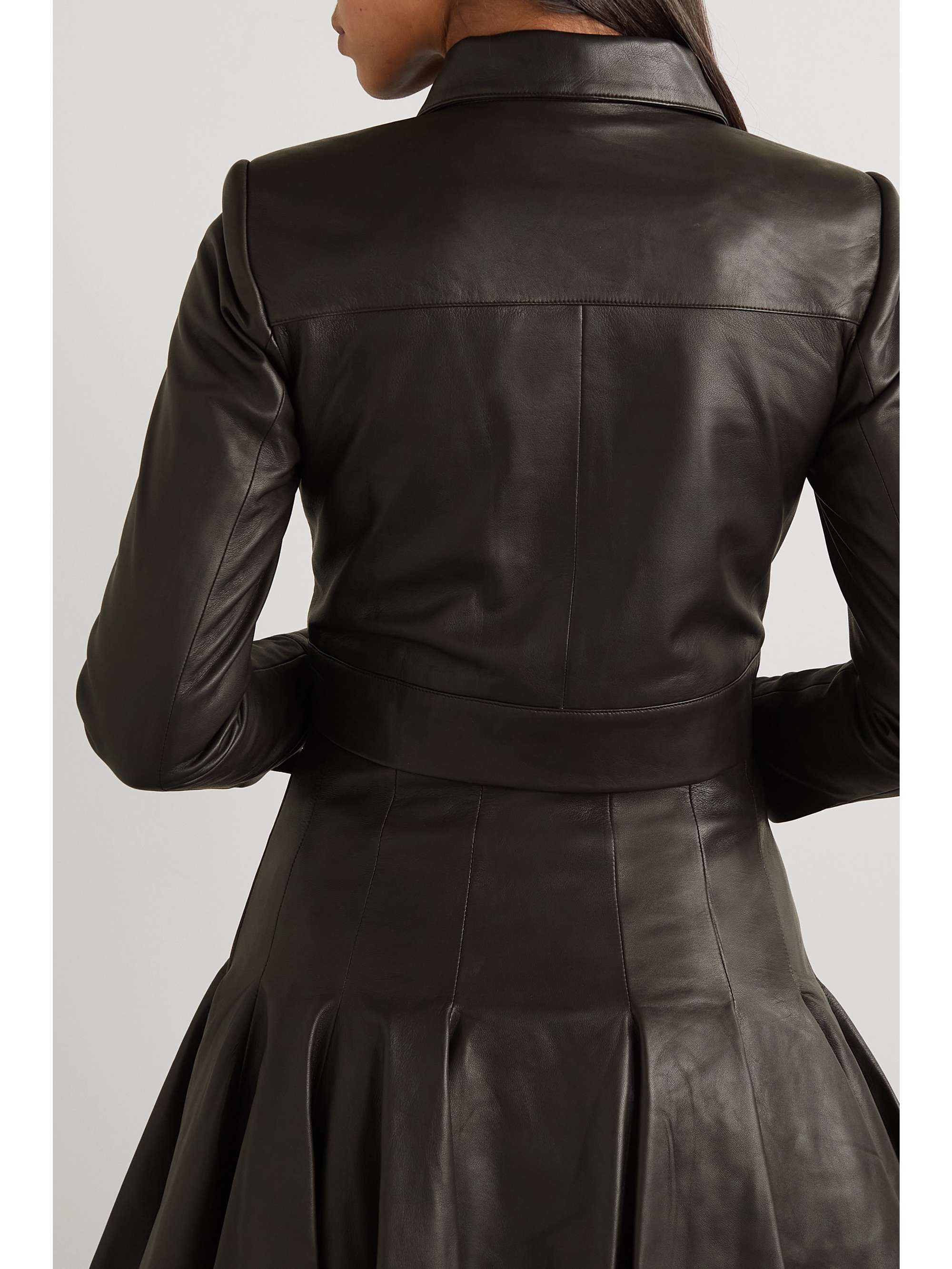 SERGIO HUDSON Cropped leather jacket
