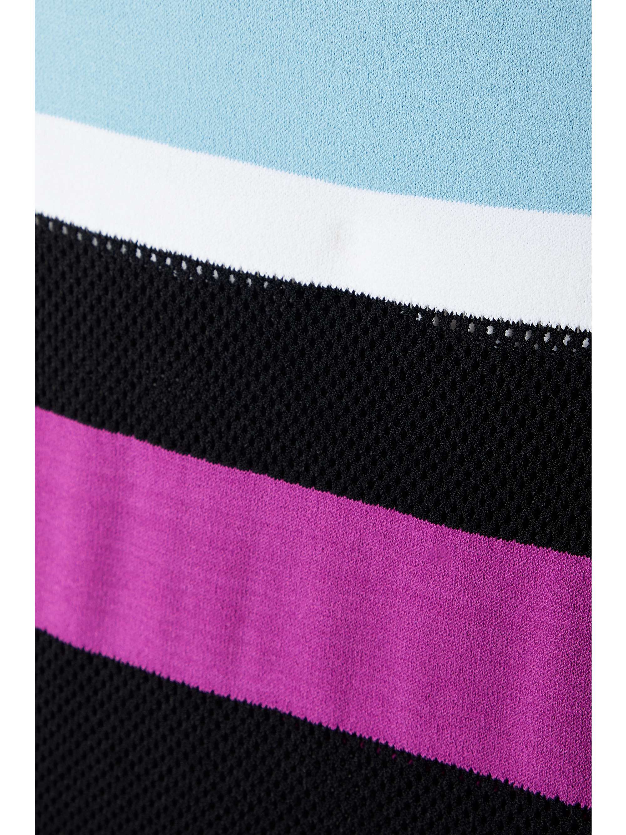 SERGIO HUDSON Mesh-paneled striped cotton-blend jersey midi dress