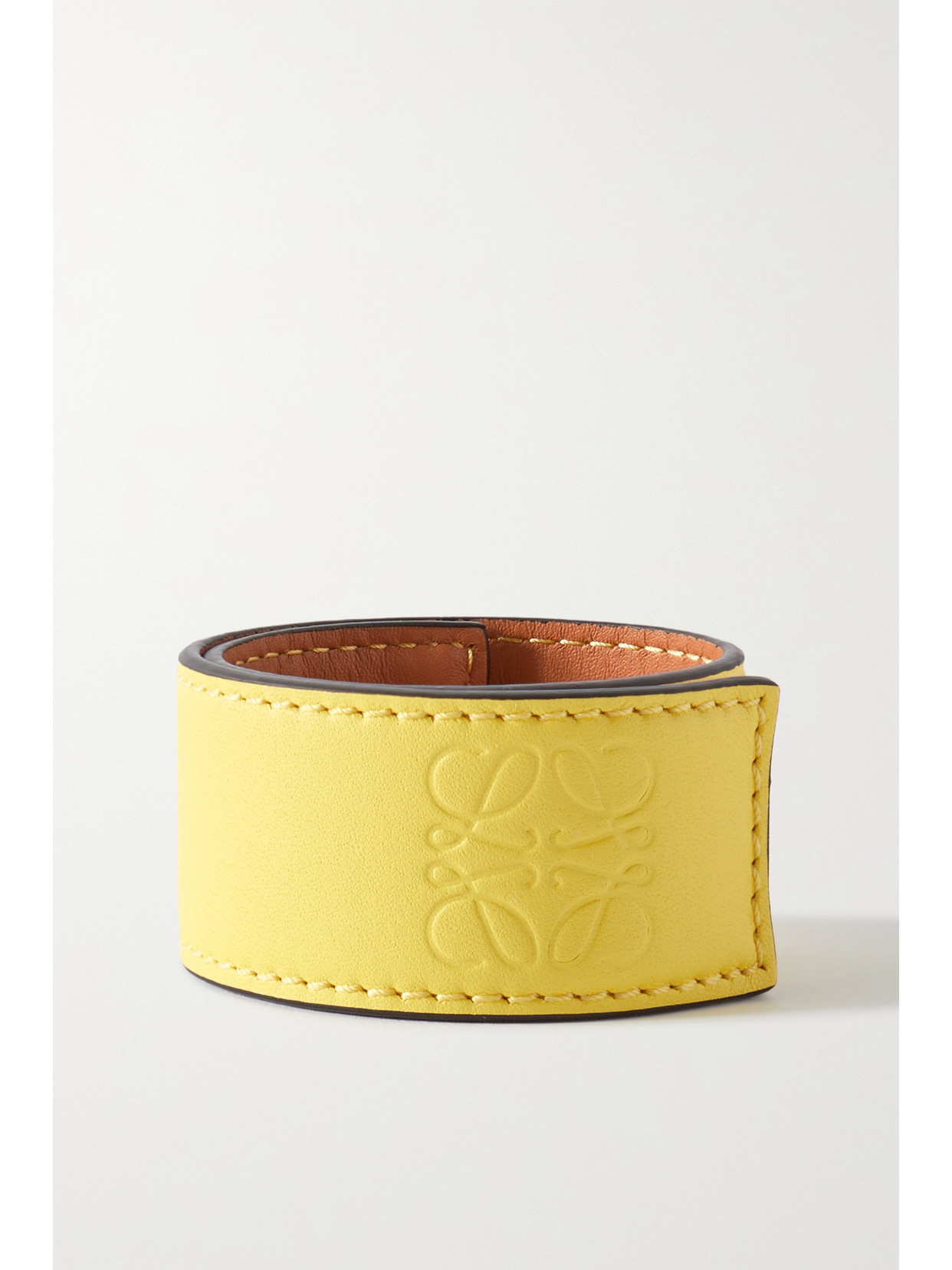 Loewe Embossed Leather Bracelet In Lemon | ModeSens
