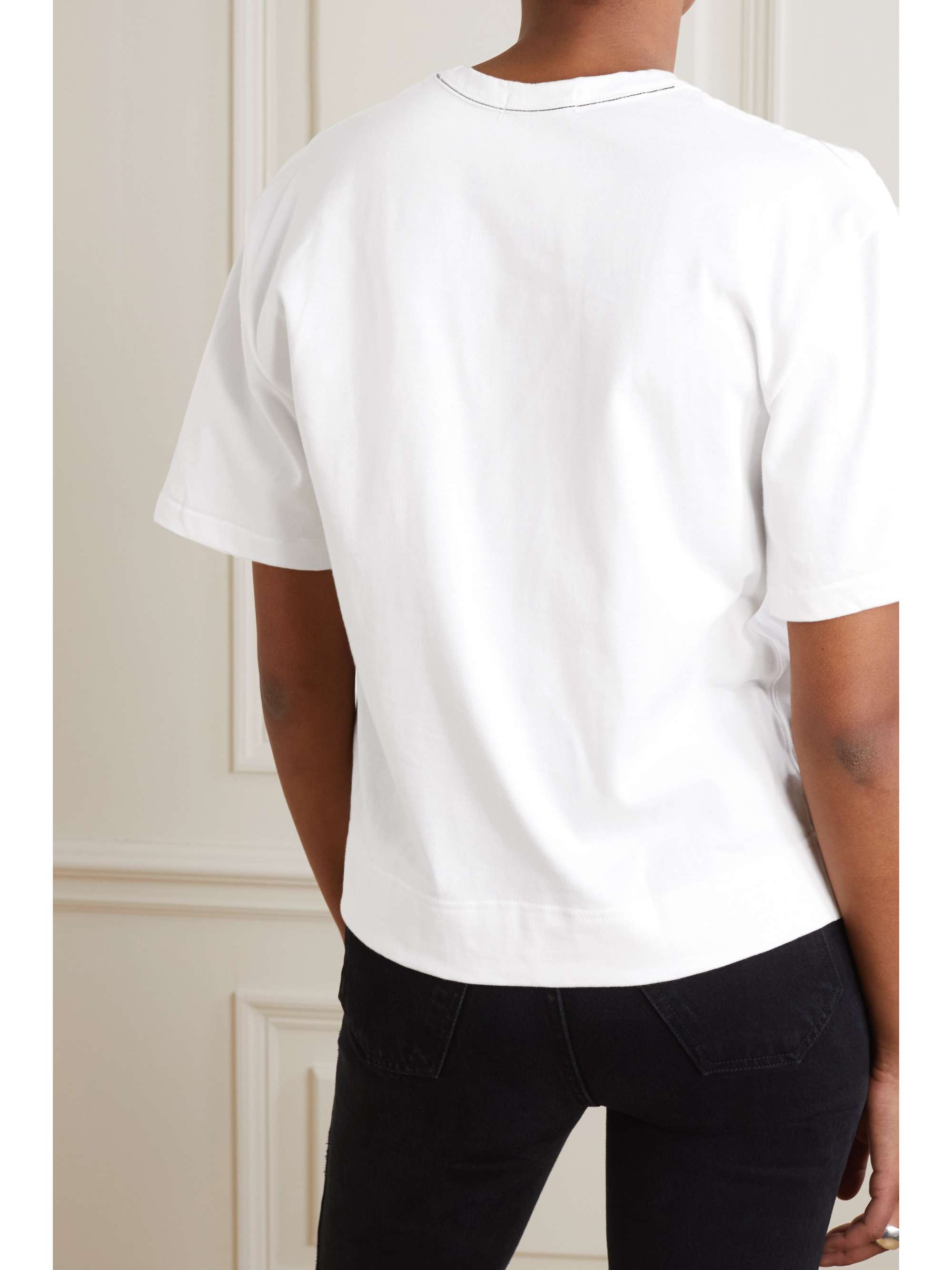 BASSIKE + NET SUSTAIN cutout organic cotton-jersey T-shirt
