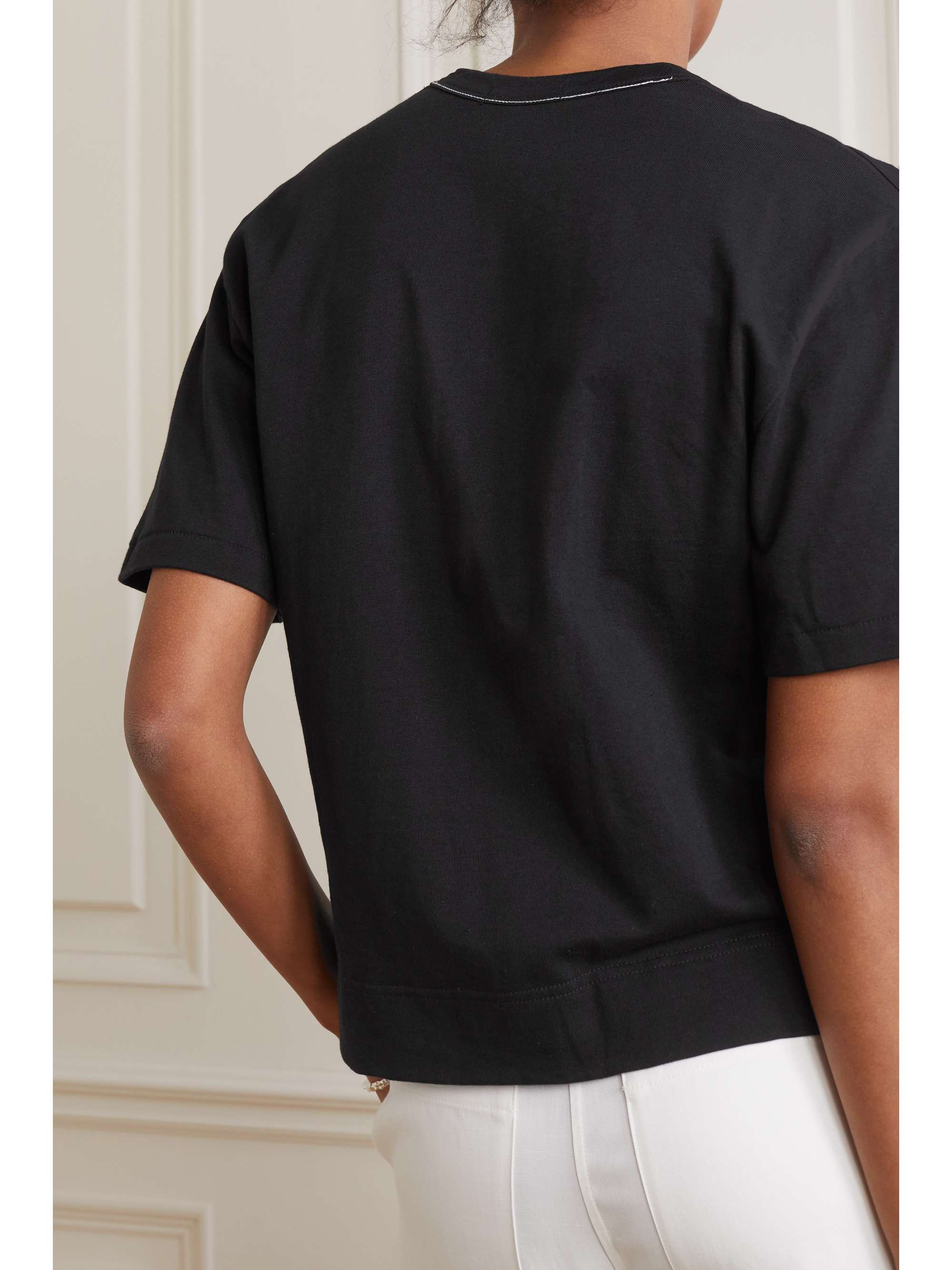 Black Cutout organic cotton-jersey T 