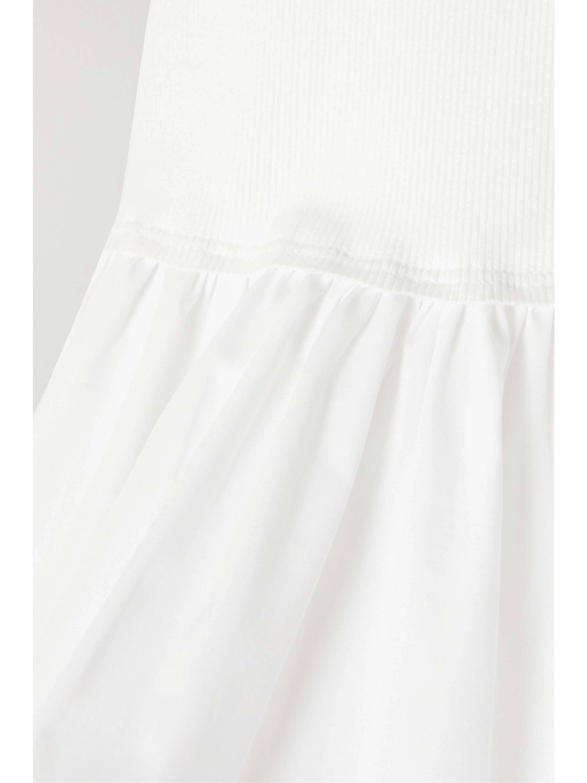 BASSIKE + NET SUSTAIN pleated organic cotton-poplin and ribbed stretch-cotton jersey maxi dress