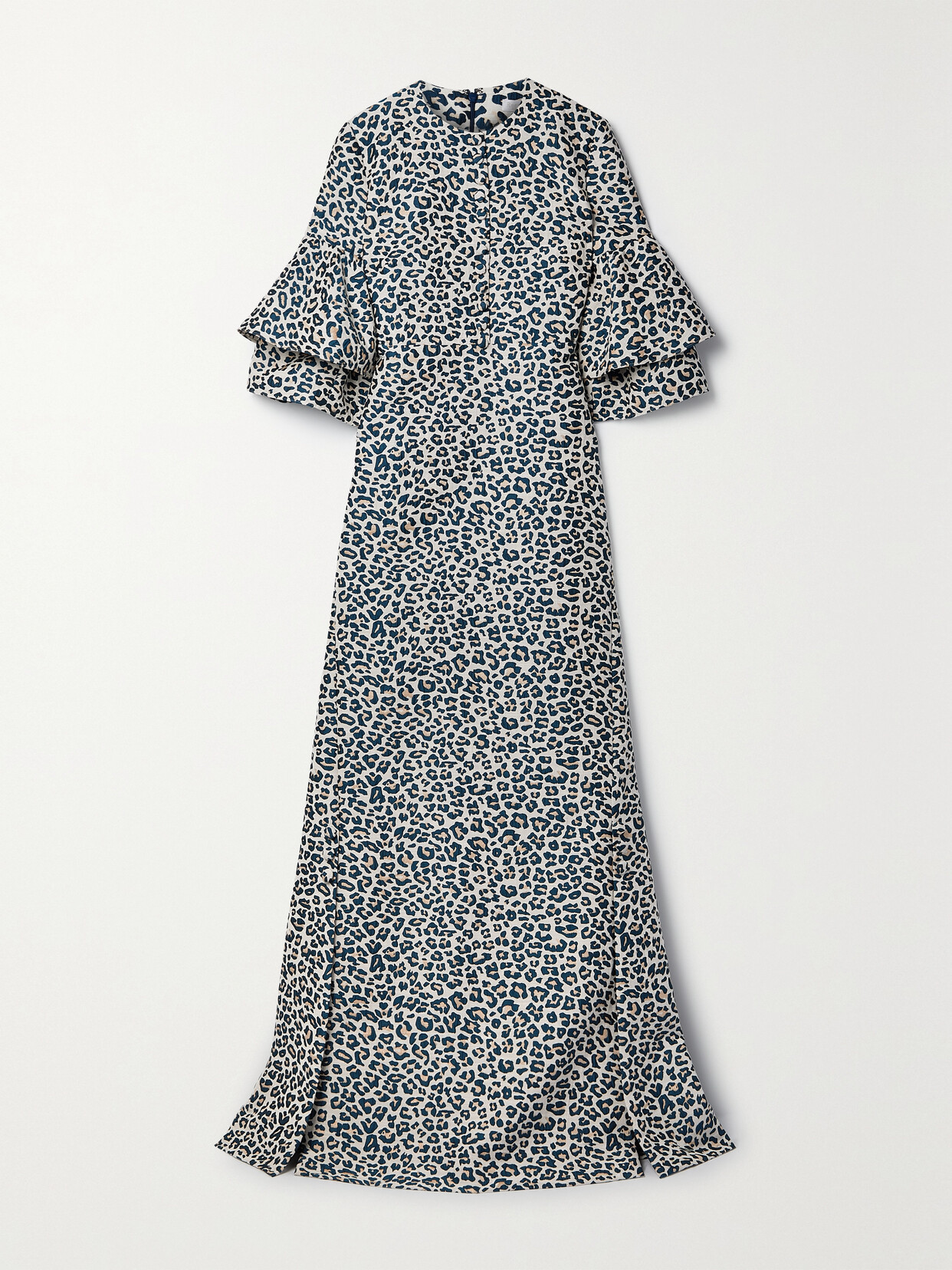 Reem Acra Metallic Cotton-blend Leopard-jacquard Gown