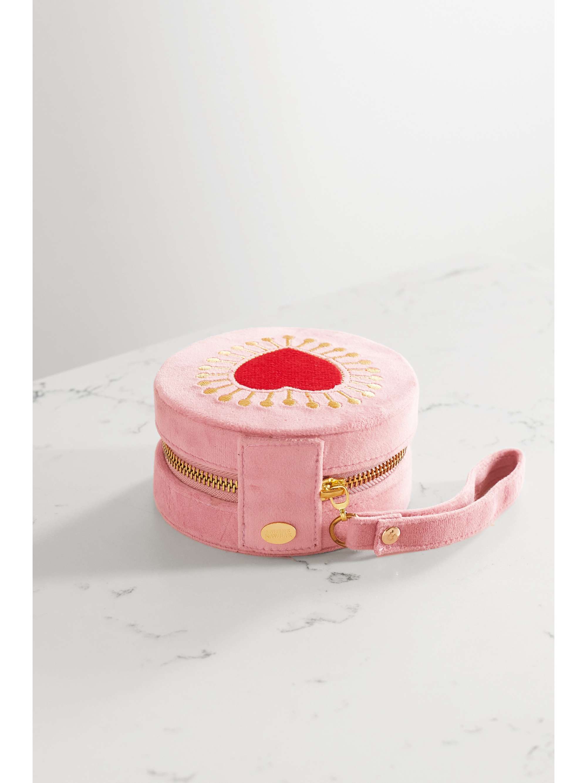 L'ATELIER NAWBAR Sacred Heart embroidered velvet jewelry box