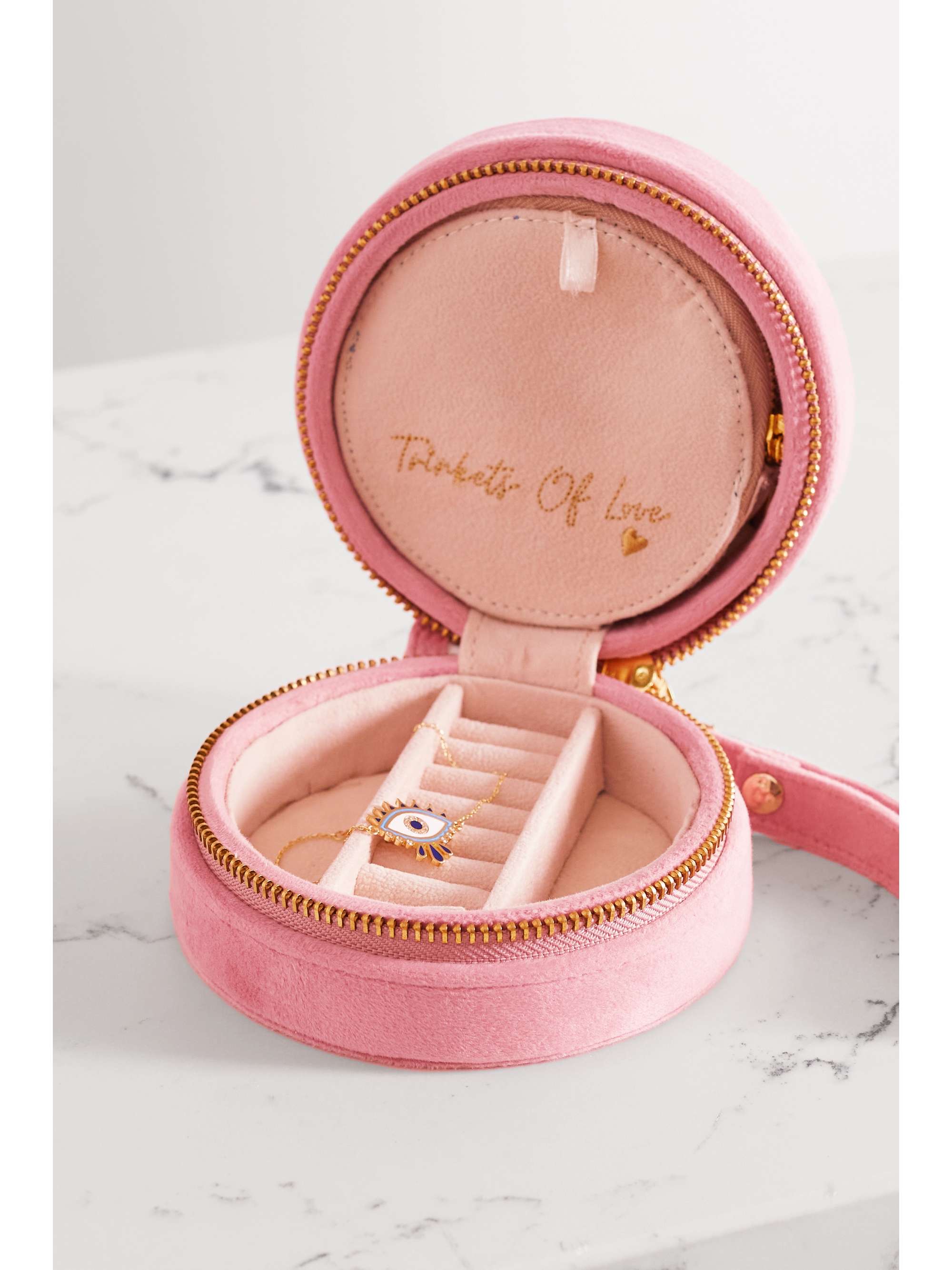 L'ATELIER NAWBAR Sacred Heart embroidered velvet jewelry box