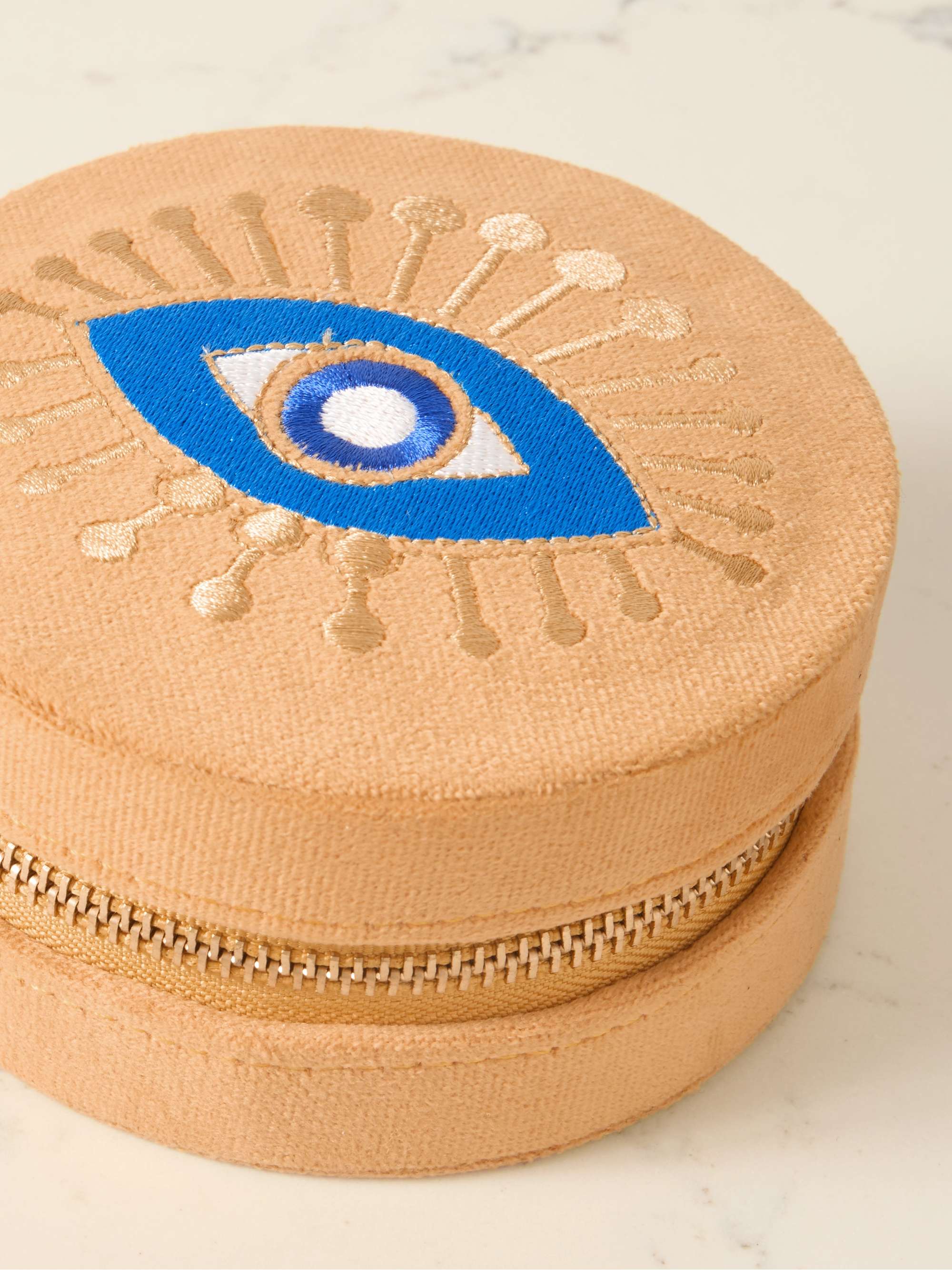 L'ATELIER NAWBAR Sacred Heart embroidered velvet jewelry box