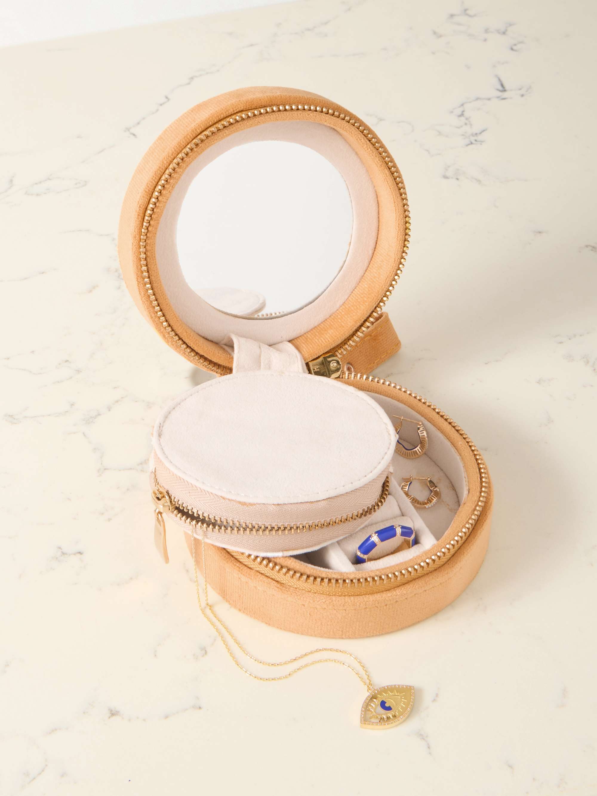 L'ATELIER NAWBAR Sacred Heart embroidered velvet jewelry box