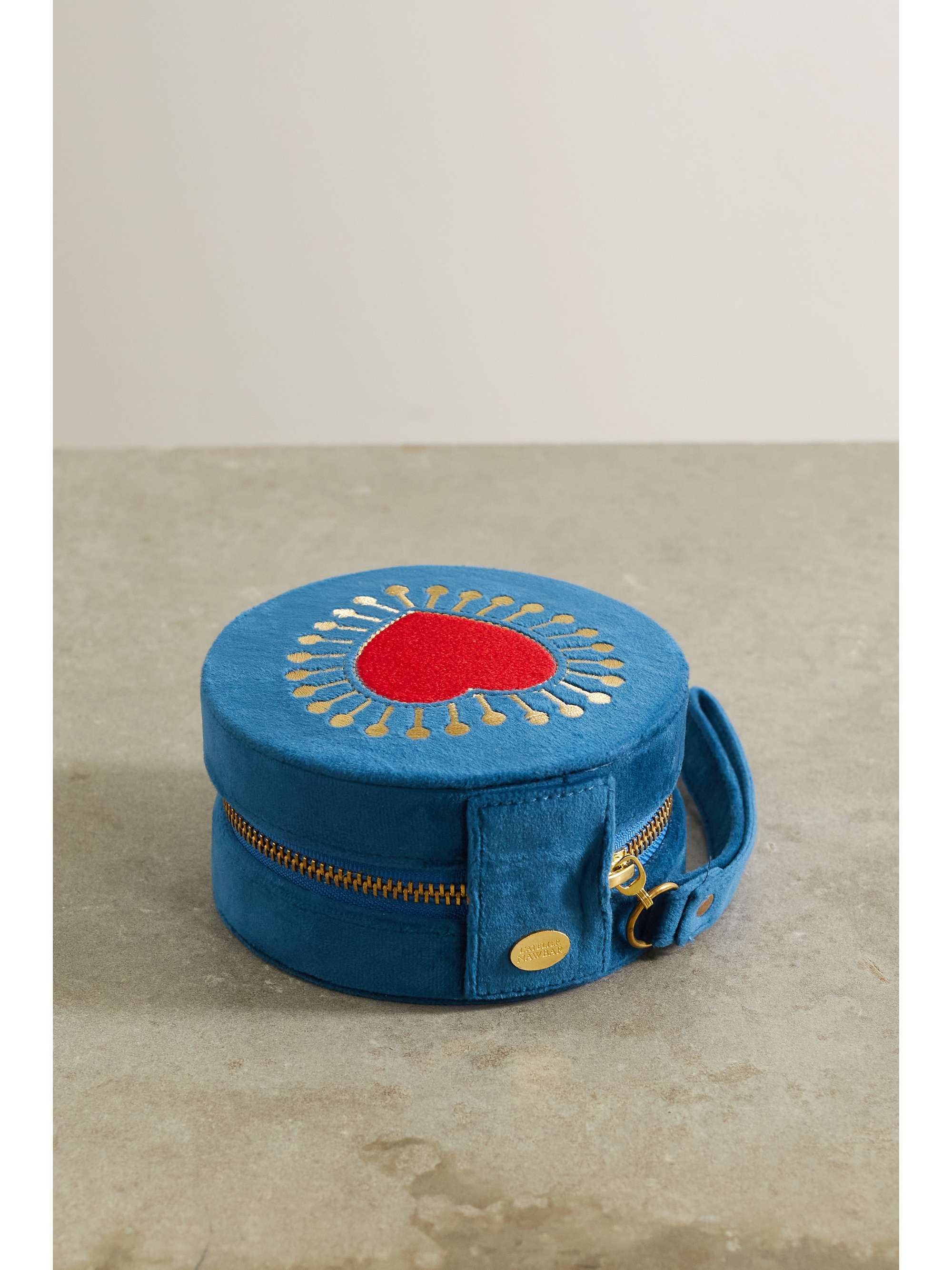 L'ATELIER NAWBAR Sacred Heart embroidered velvet jewelry box