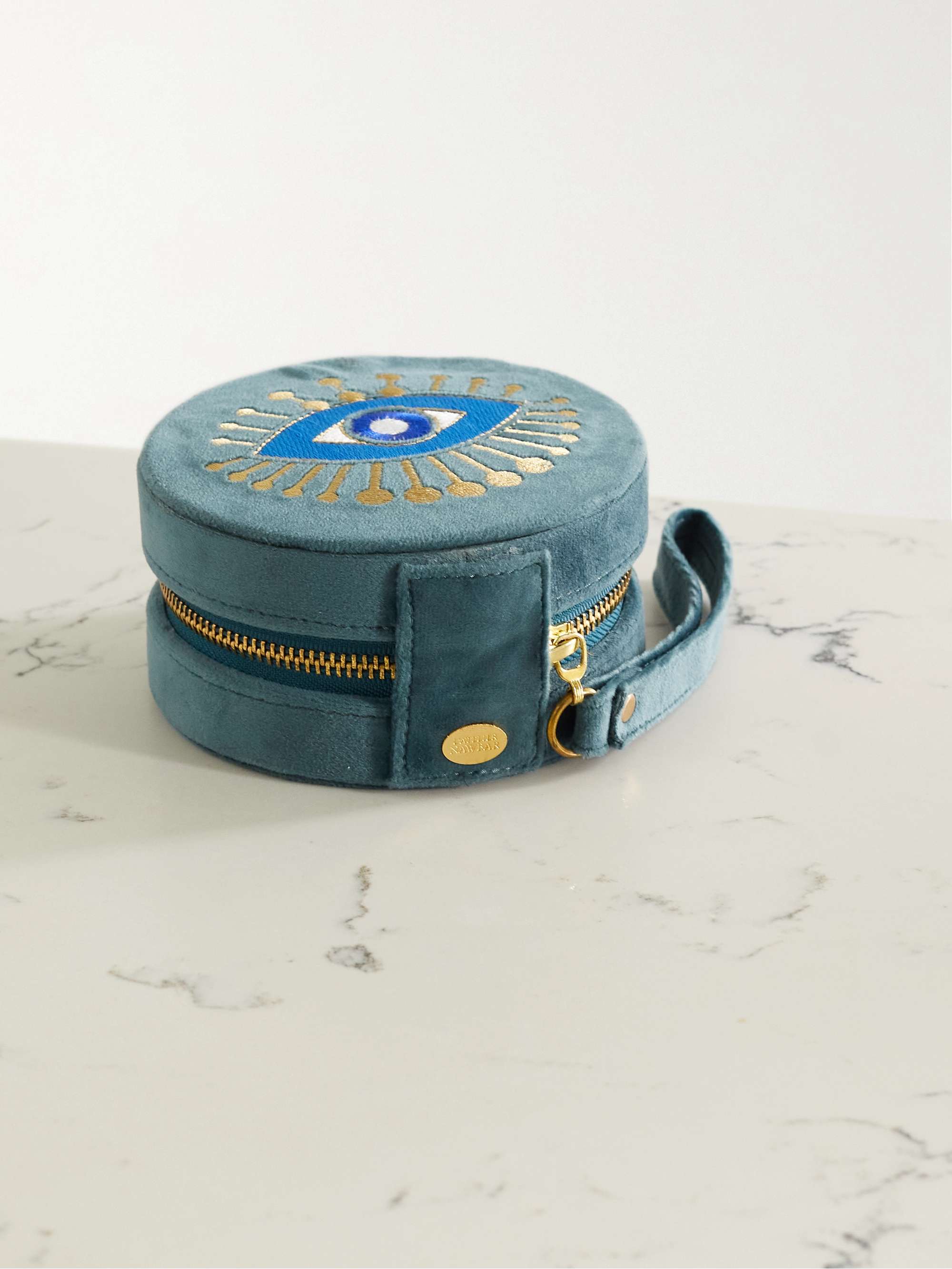 L'ATELIER NAWBAR Sacred Heart embroidered velvet jewelry box