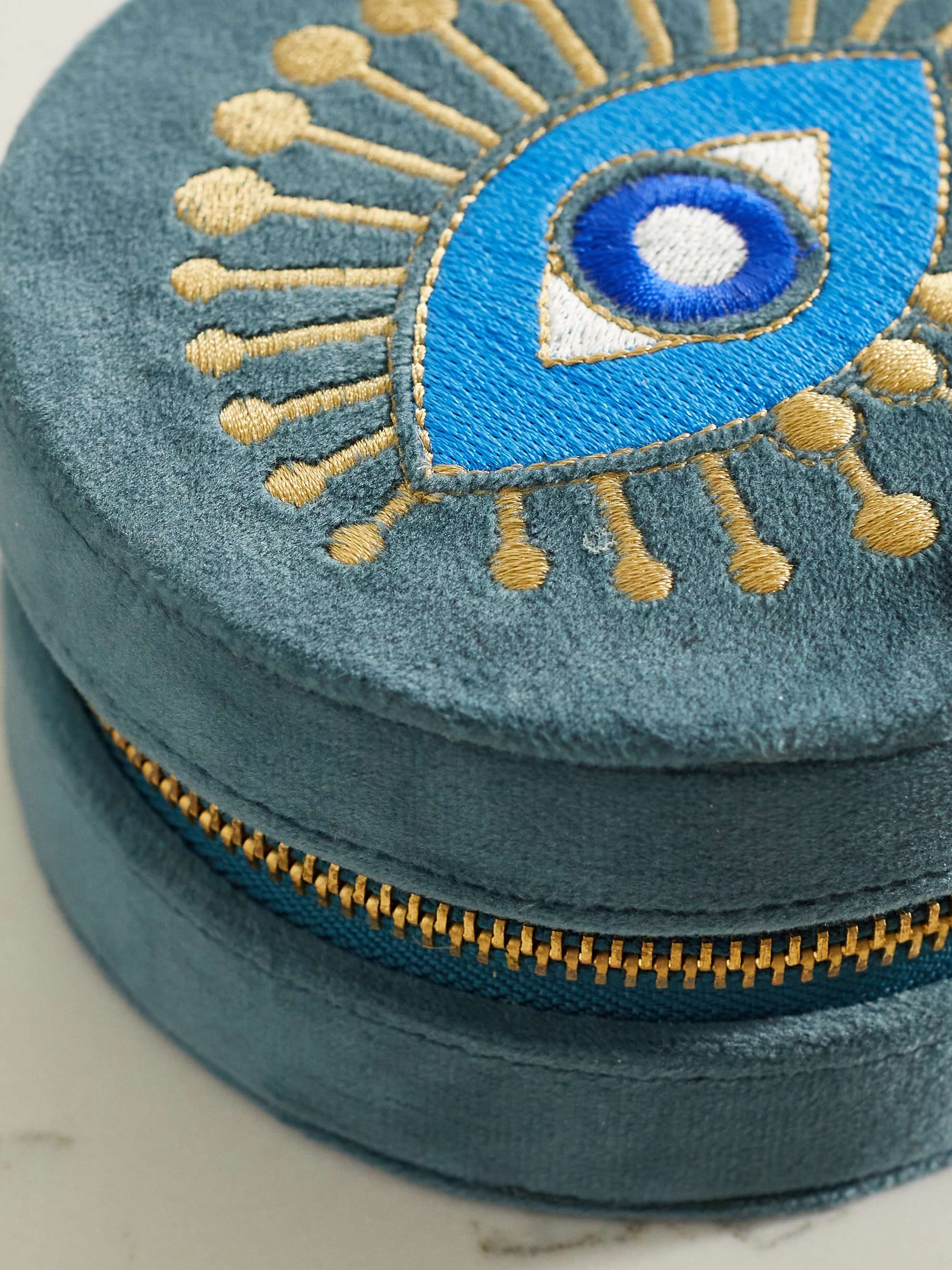 L'ATELIER NAWBAR Sacred Heart embroidered velvet jewelry box