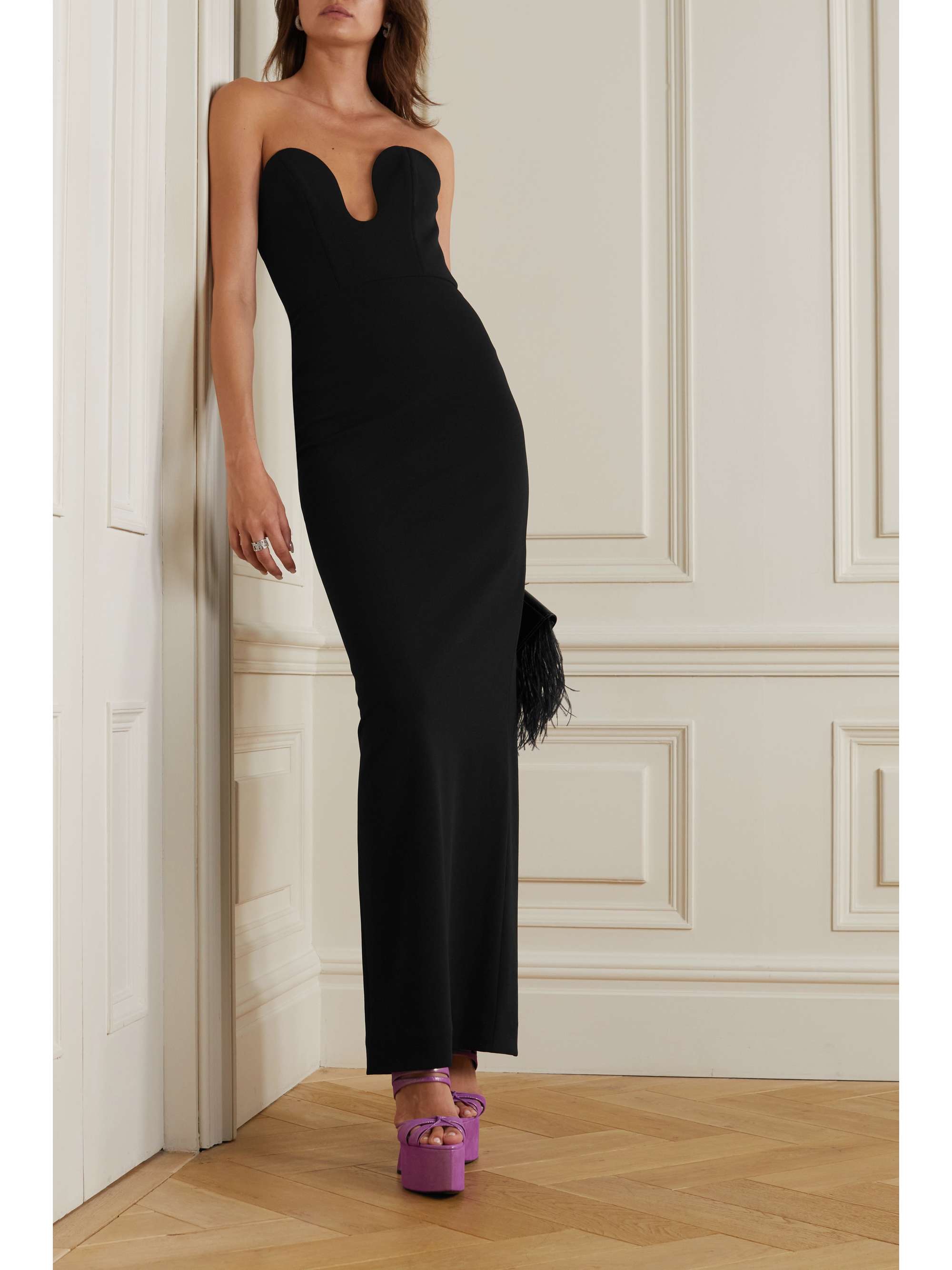 Black Audrey strapless stretch-crepe 