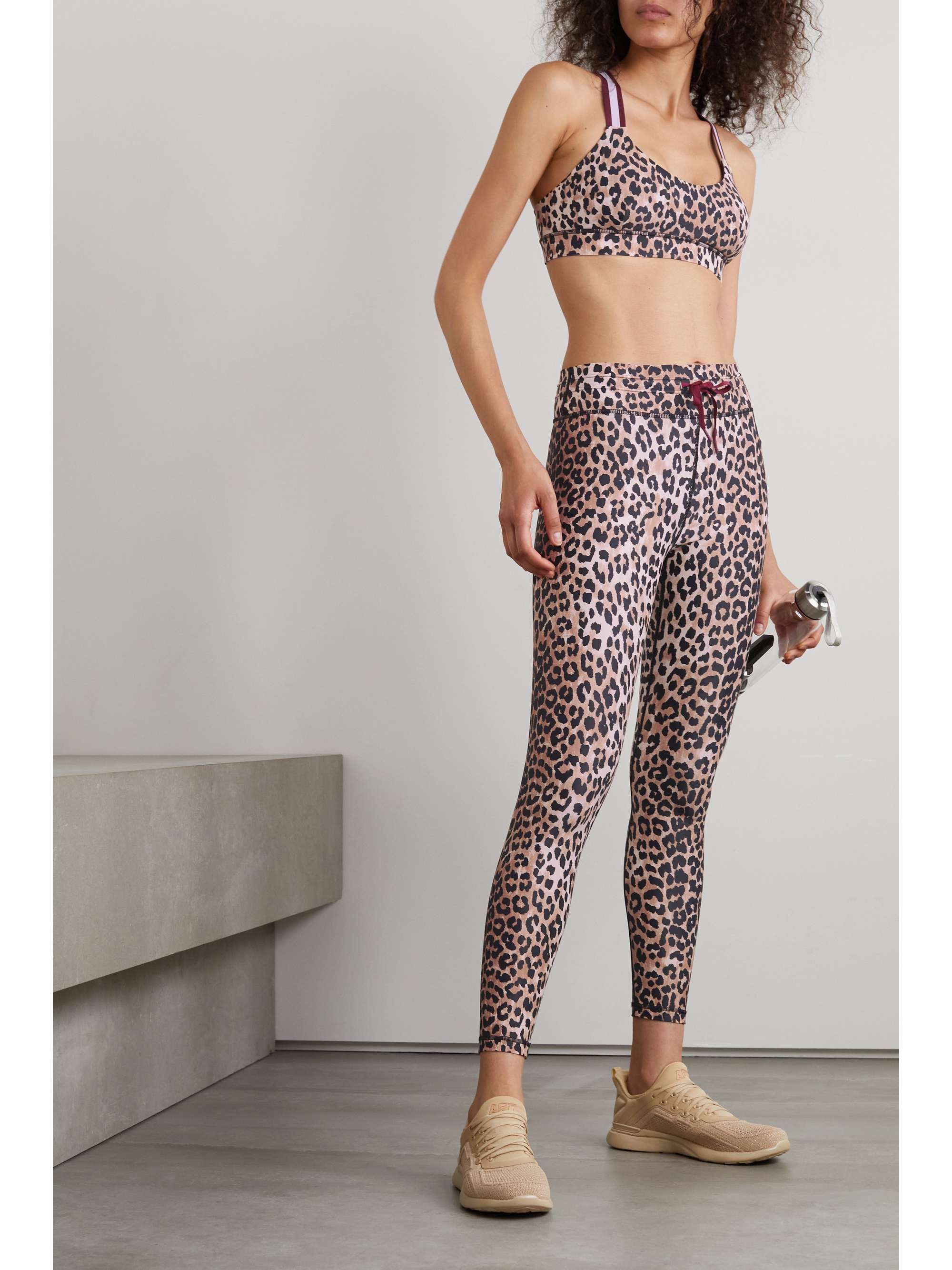 Brown Sheba leopard-print stretch 