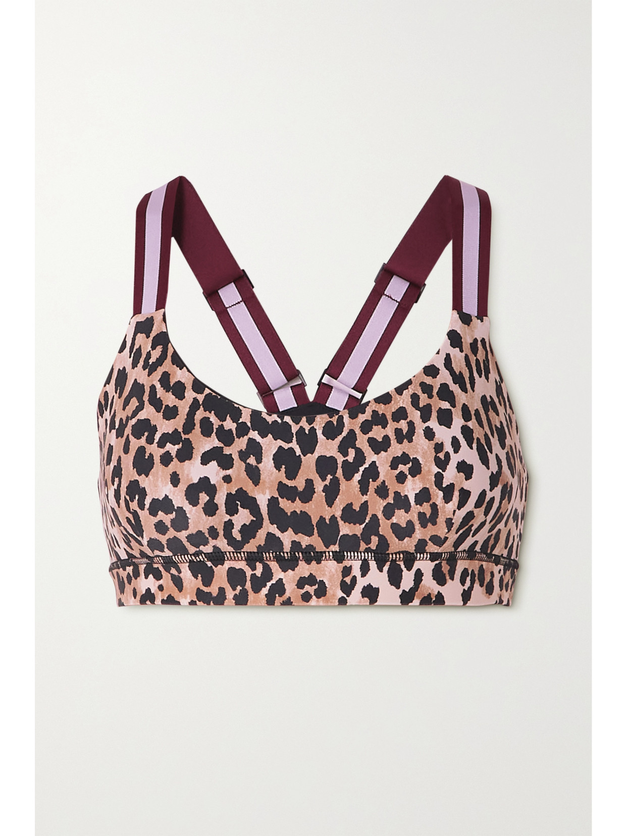 The Upside Sheba Leopard-print Stretch Recycled Sports Bra - Brown