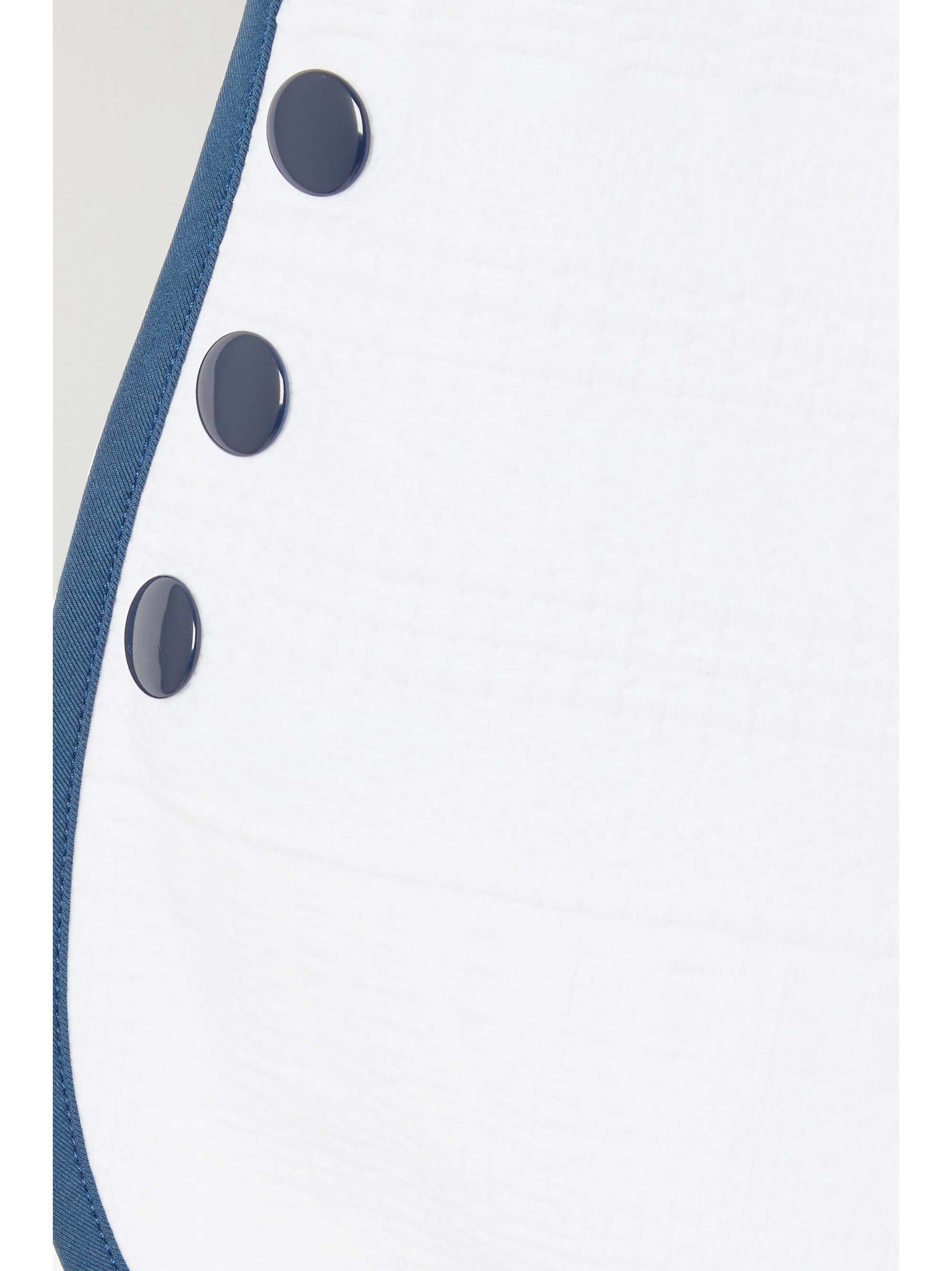 L'ETOILE SPORT Piped stretch-seersucker mini golf skirt
