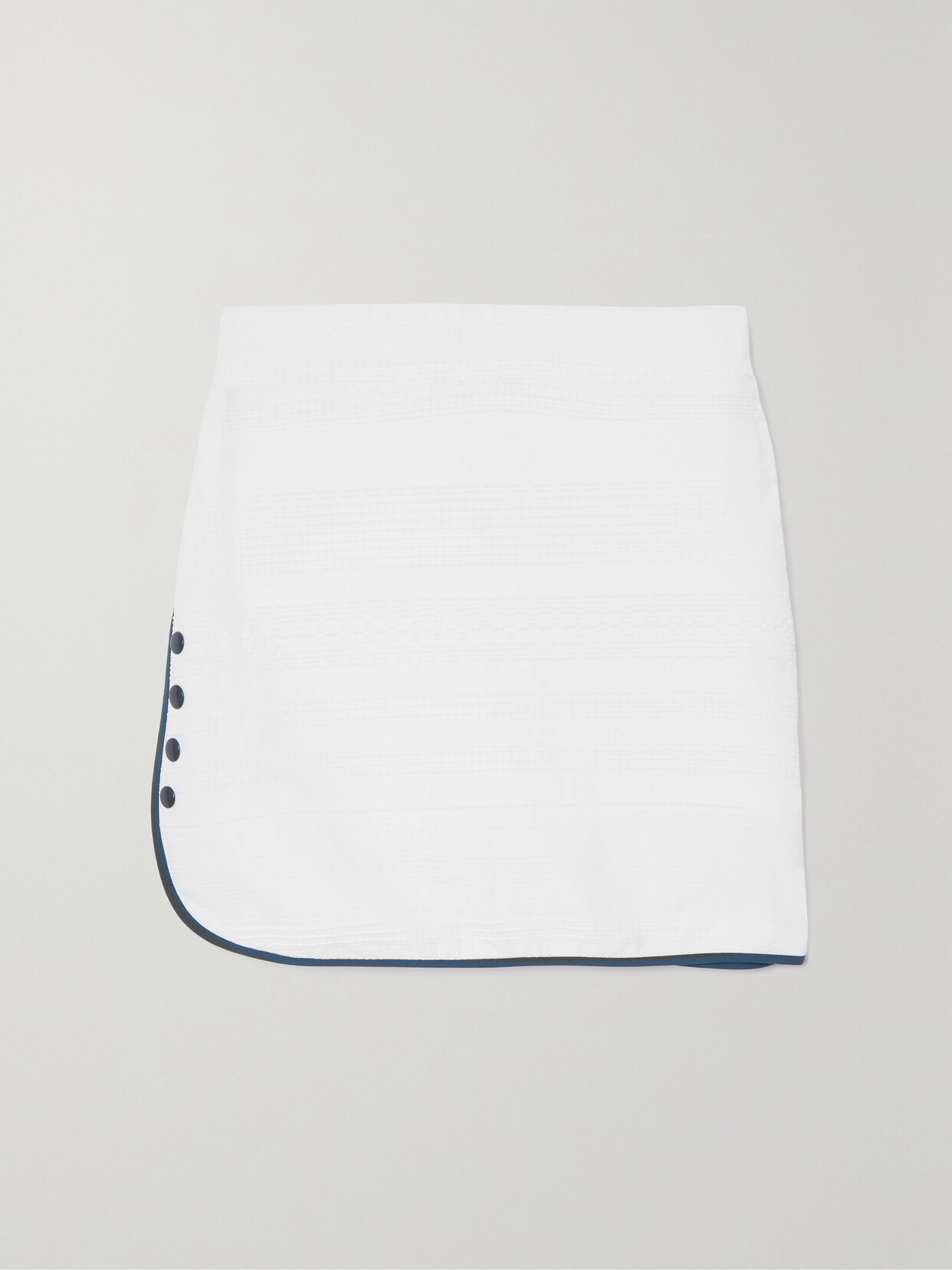 L'ETOILE SPORT Piped Stretch-seersucker Mini Golf Skirt