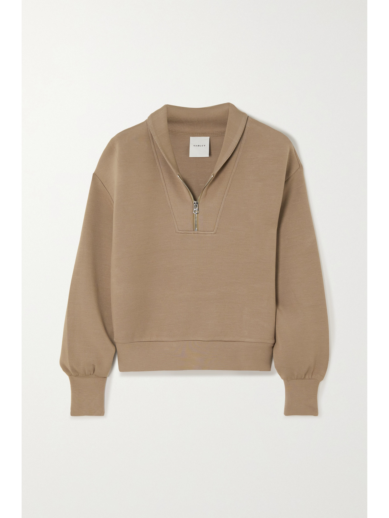 Varley Davidson Stretch-jersey Sweatshirt In Brown