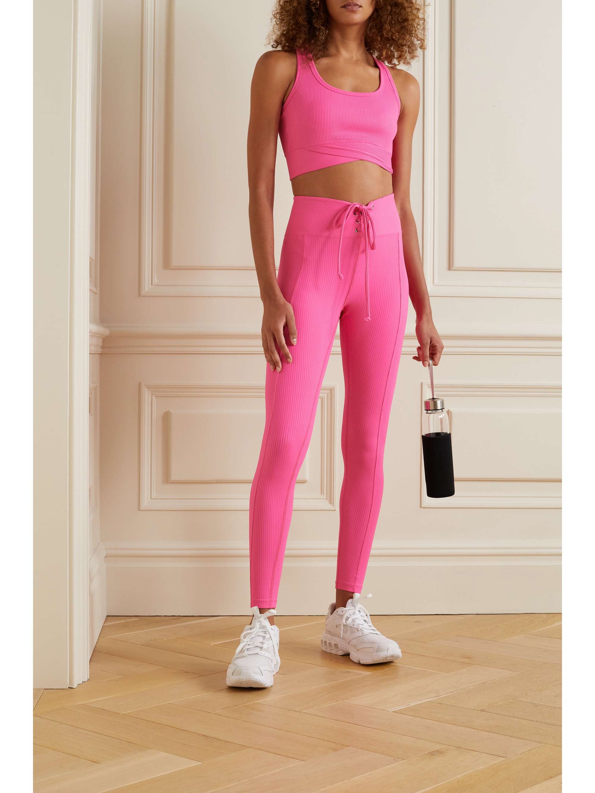 YEAR OF OURS Football lace-up ribbed stretch-jersey leggings