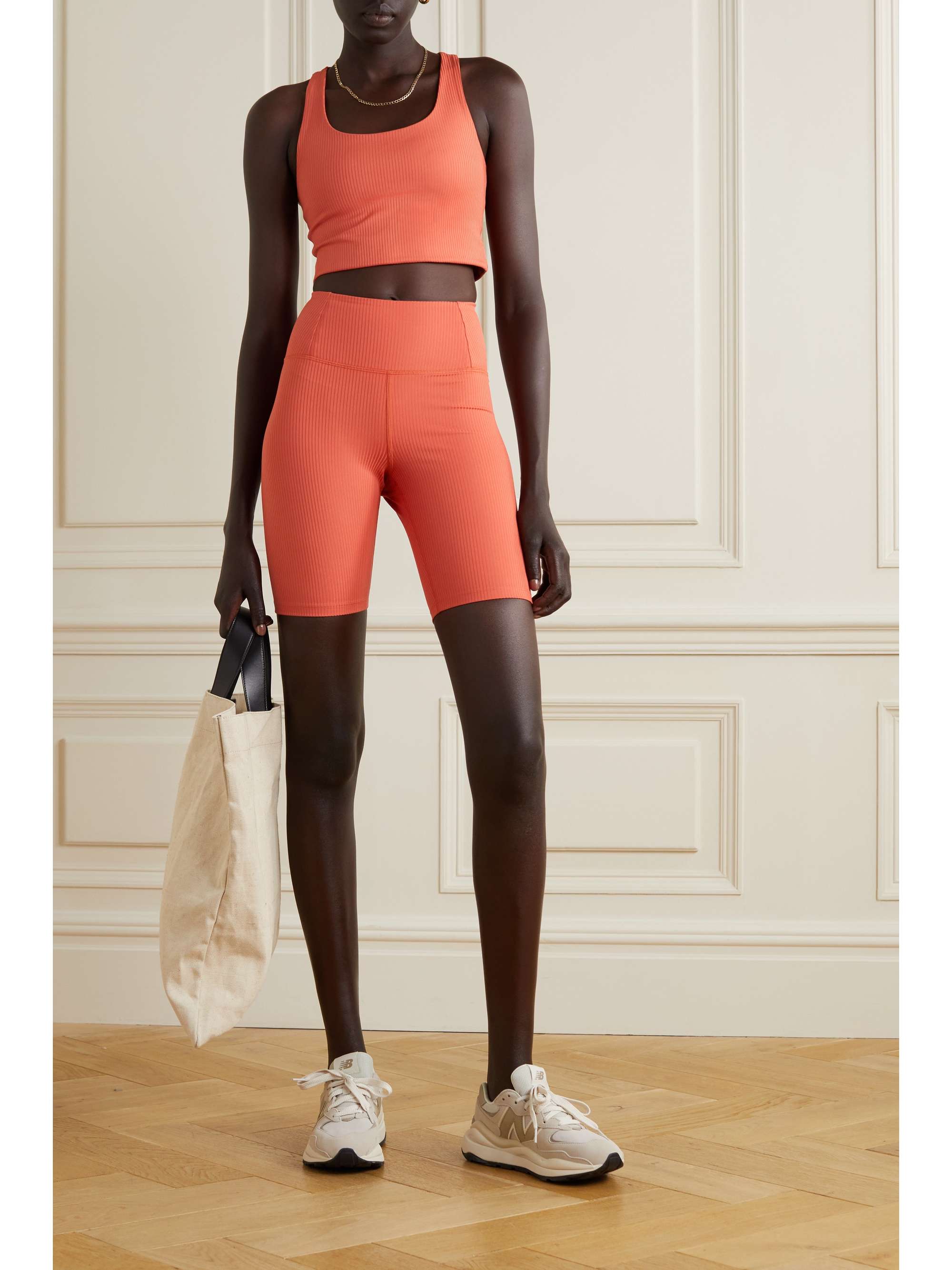 GIRLFRIEND COLLECTIVE + NET SUSTAIN ribbed recycled stretch bike shorts