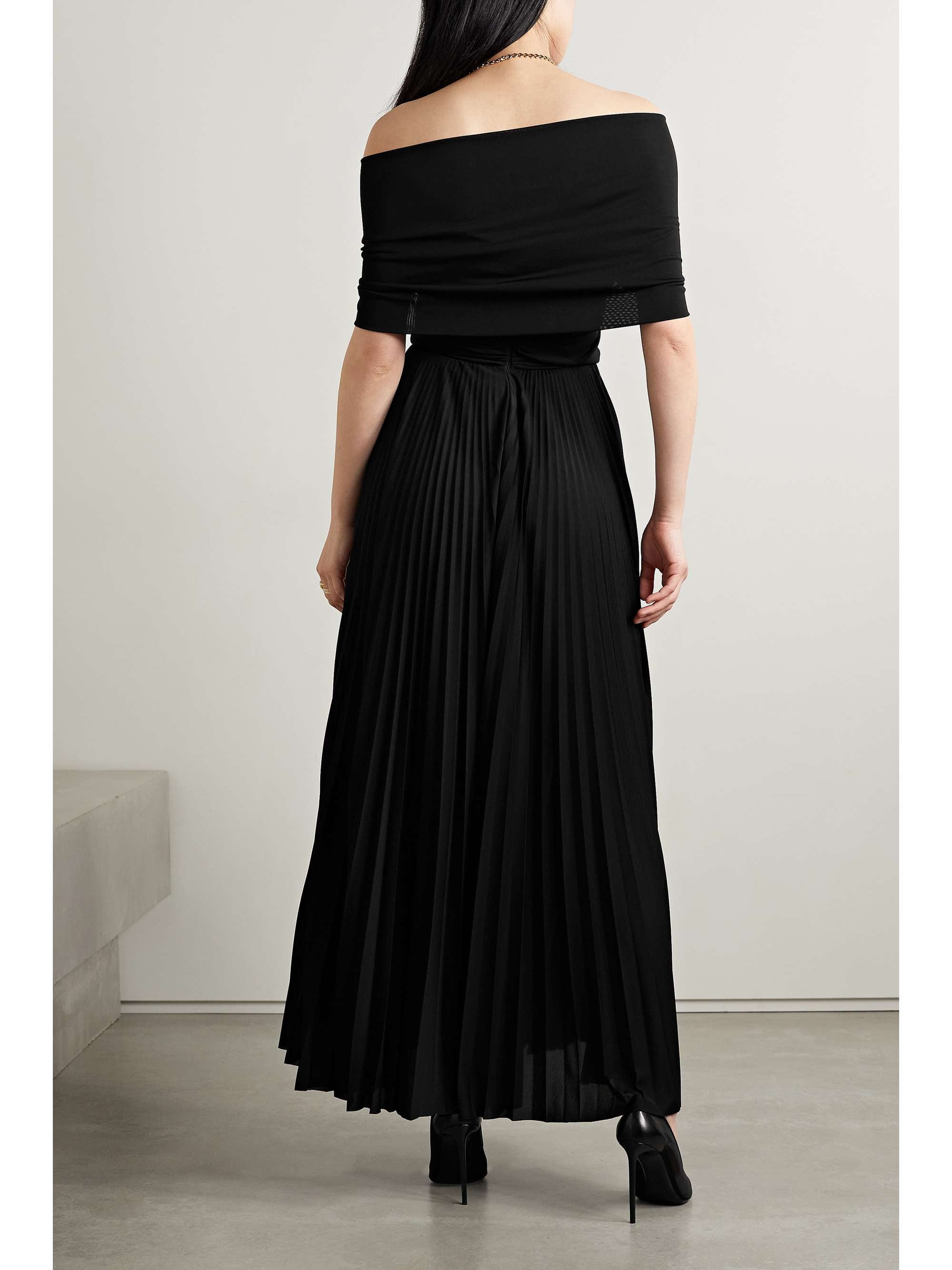 BRANDON MAXWELL Off-the-shoulder draped jersey maxi dress