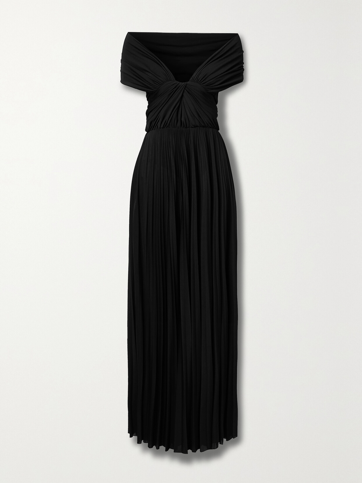 Brandon Maxwell Off-the-shoulder Draped Jersey Maxi Dress