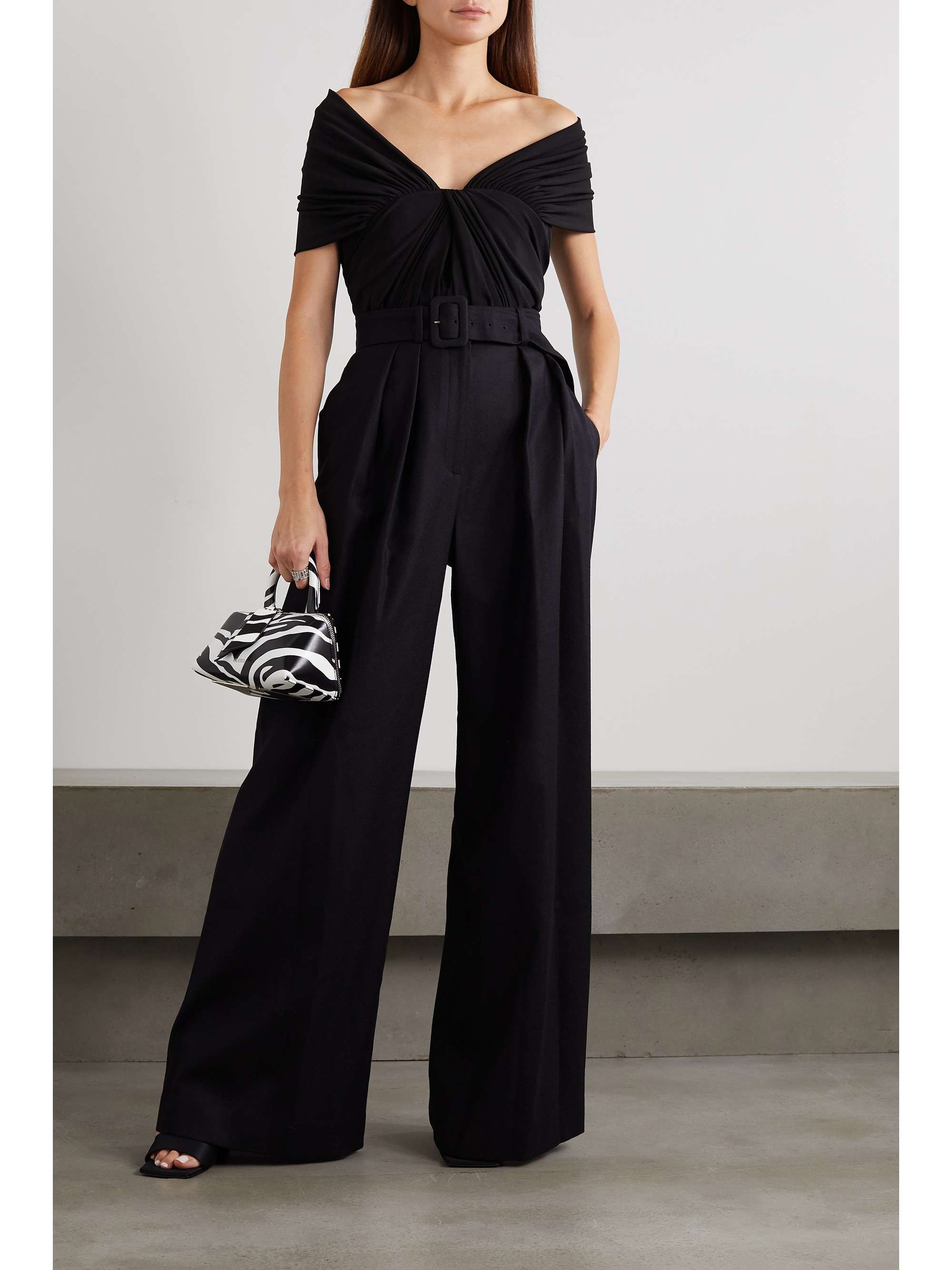 BRANDON MAXWELL Elizabeth 露肩垂坠弹力平纹布连体衣