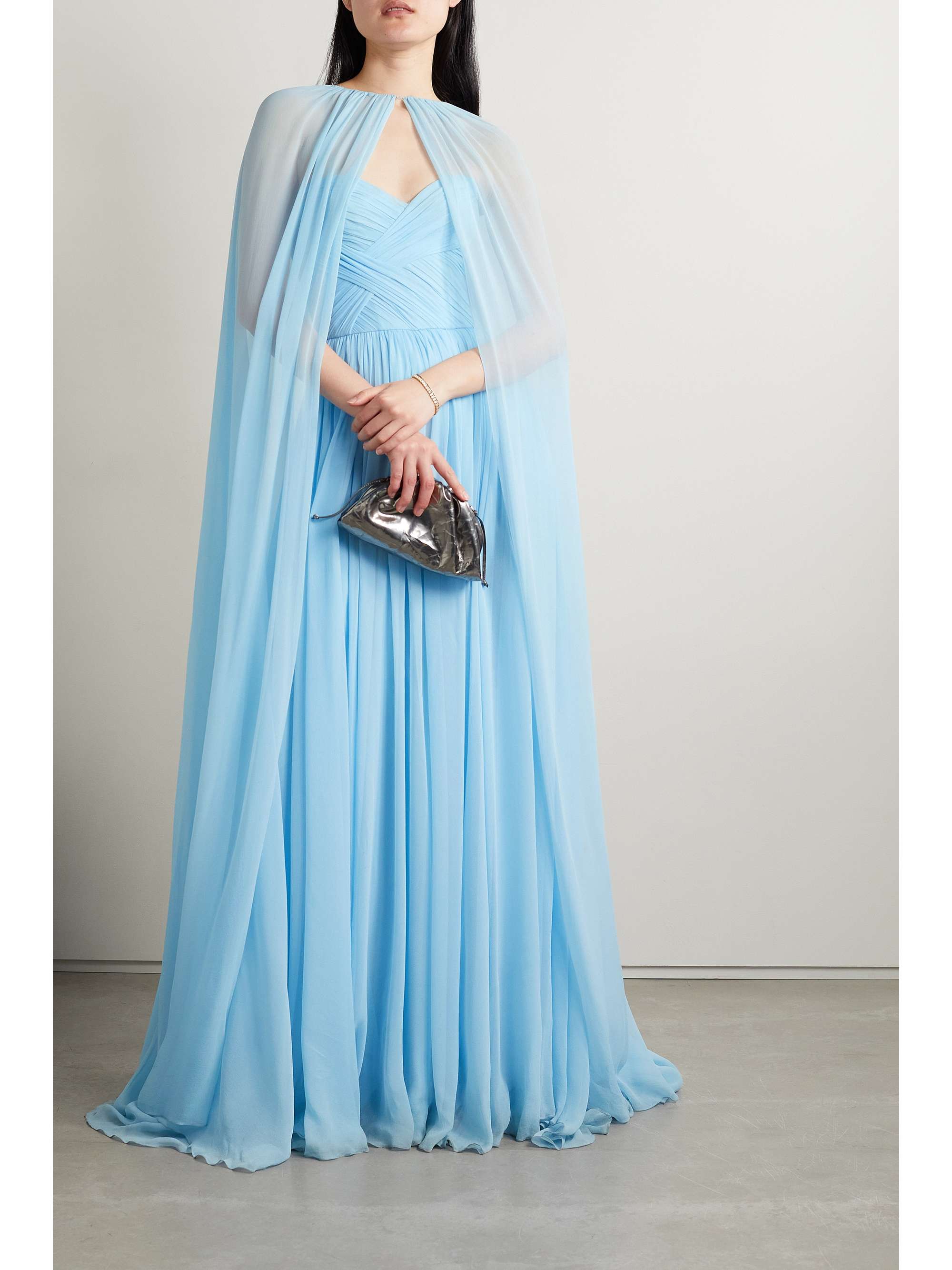 monique lhuillier silk chiffon gown