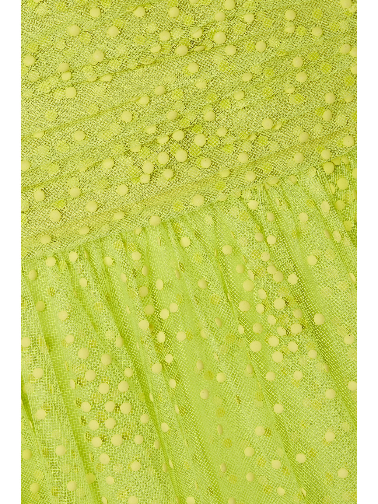 MONIQUE LHUILLIER STRAPLESS POLKA-DOT TULLE GOWN