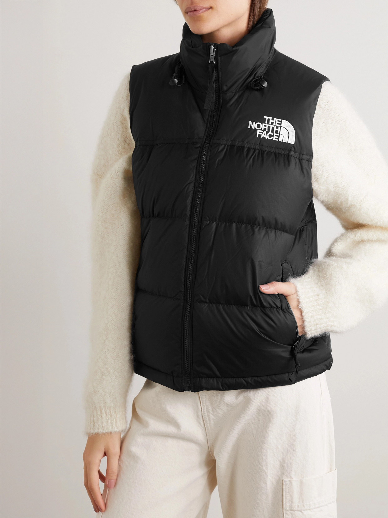 The North Face 1996 Retro Nuptse Quilted Coated-ripstop Down Vest In Black