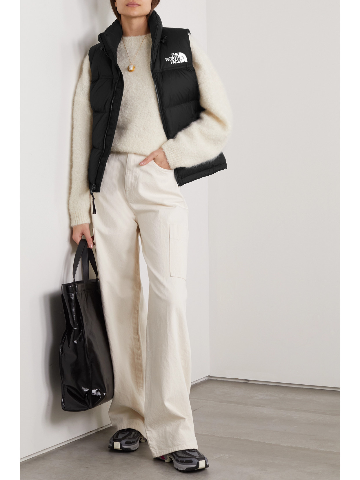 The North Face 1996 Retro Nuptse Quilted Coated-ripstop Down Vest In Black