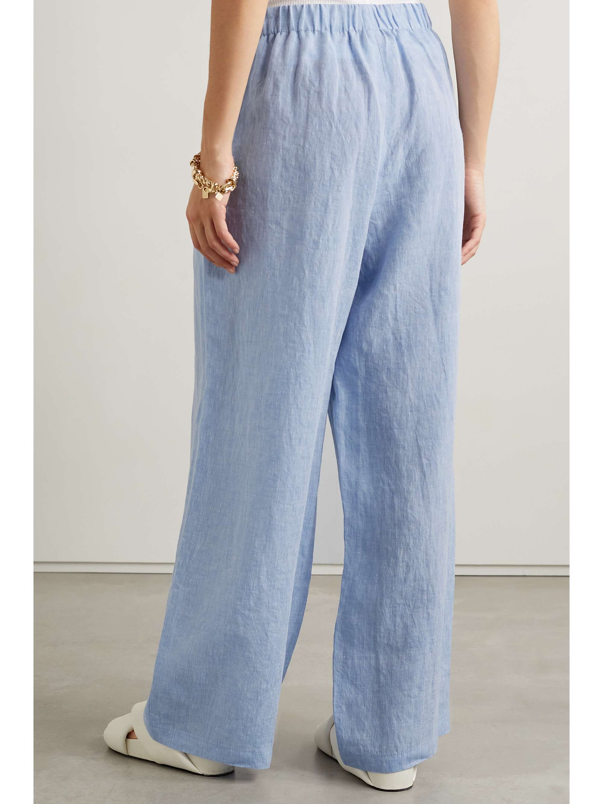 Light blue Riverside linen wide-leg 