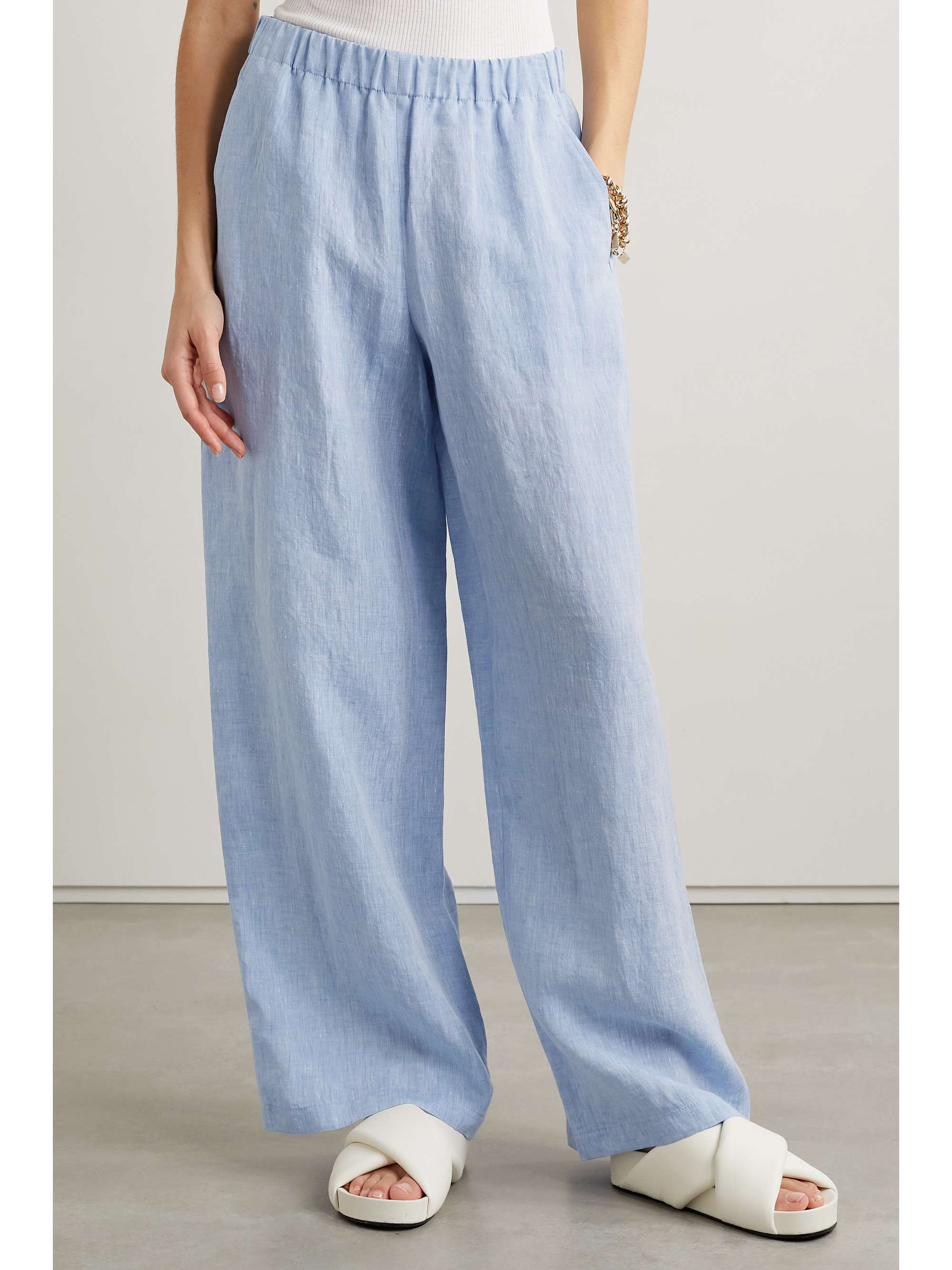 Light blue Riverside linen wide-leg 