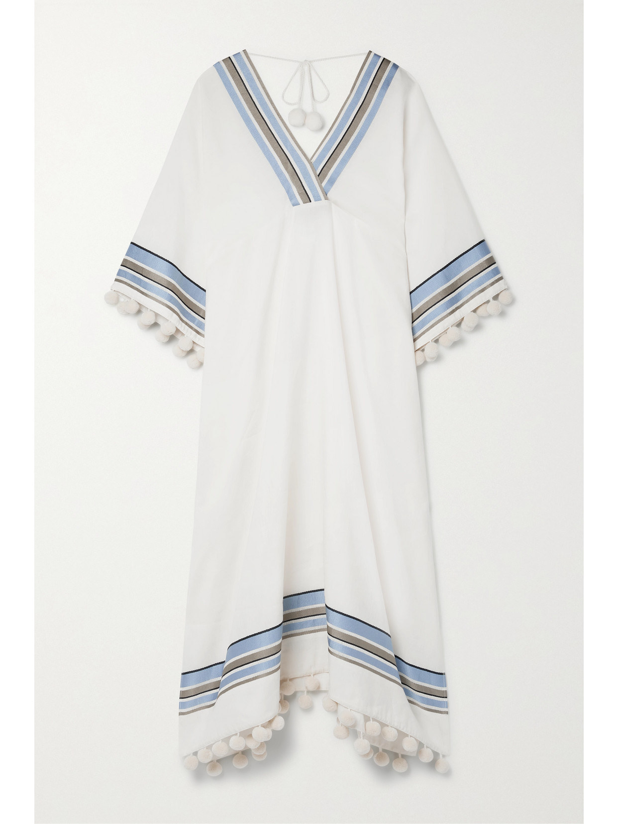 Lafayette148 Hurston Pompom-embellished Voile Kaftan