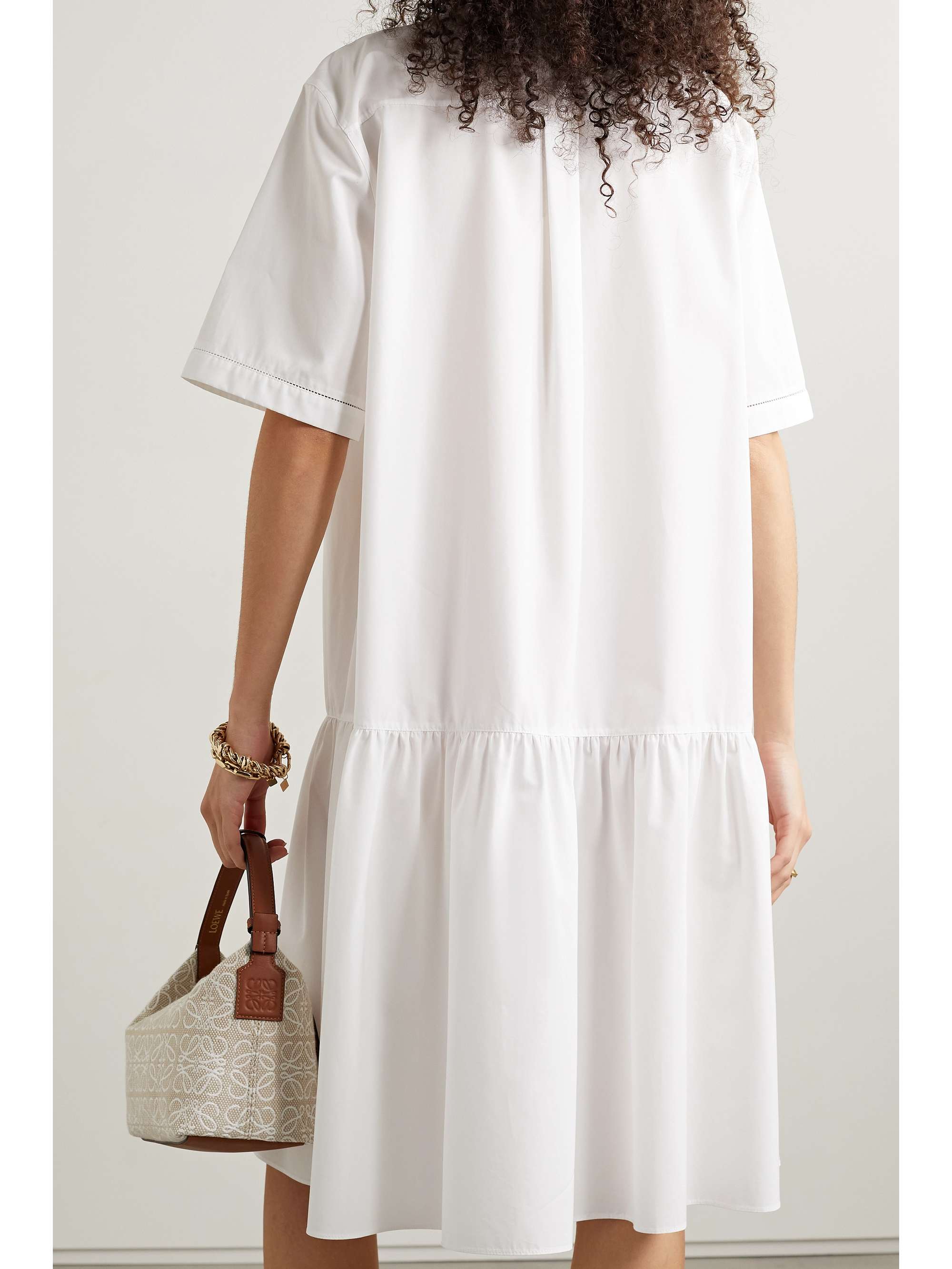 LAFAYETTE 148 Troy tiered cotton-poplin shirt dress