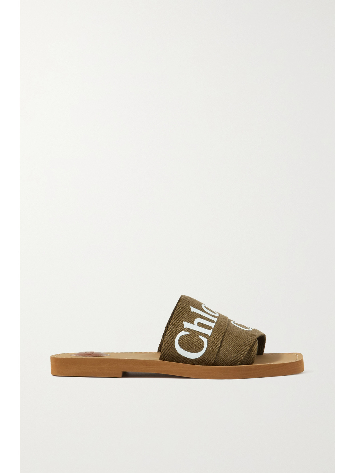 CHLOÉ WOODY LOGO-PRINT CANVAS SLIDES