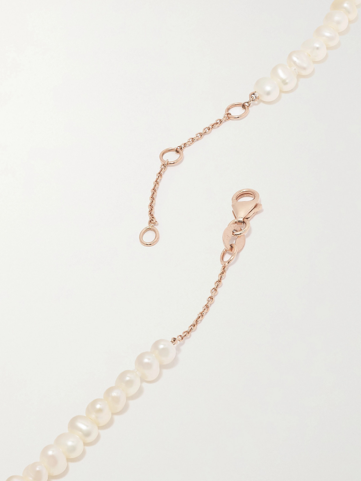 Diane Kordas Evil Eye 14-karat Rose Gold, Pearl And Diamond Necklace In Gold