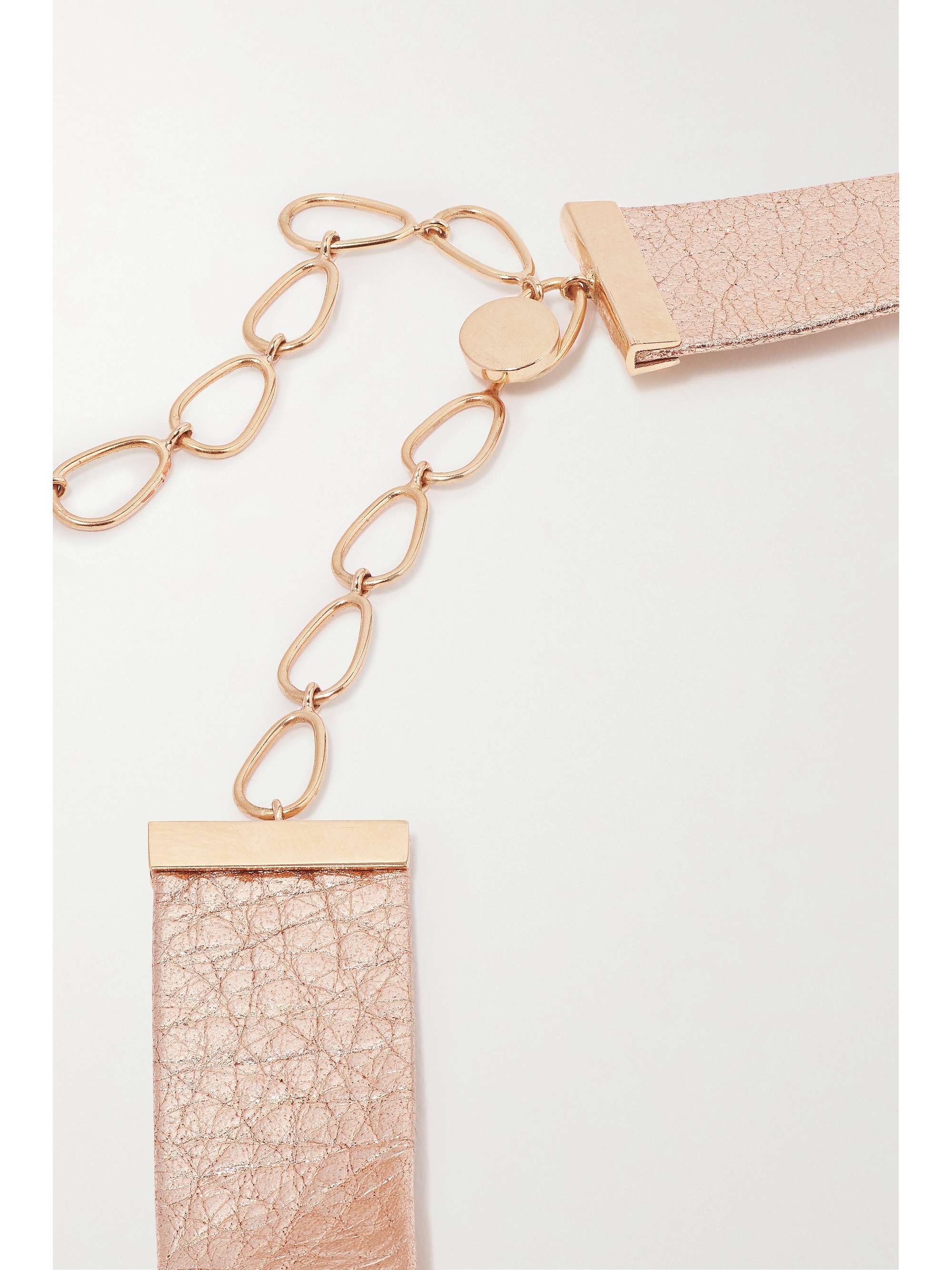 DIANE KORDAS Snake-effect faux leather, 18-karat white gold and diamond choker