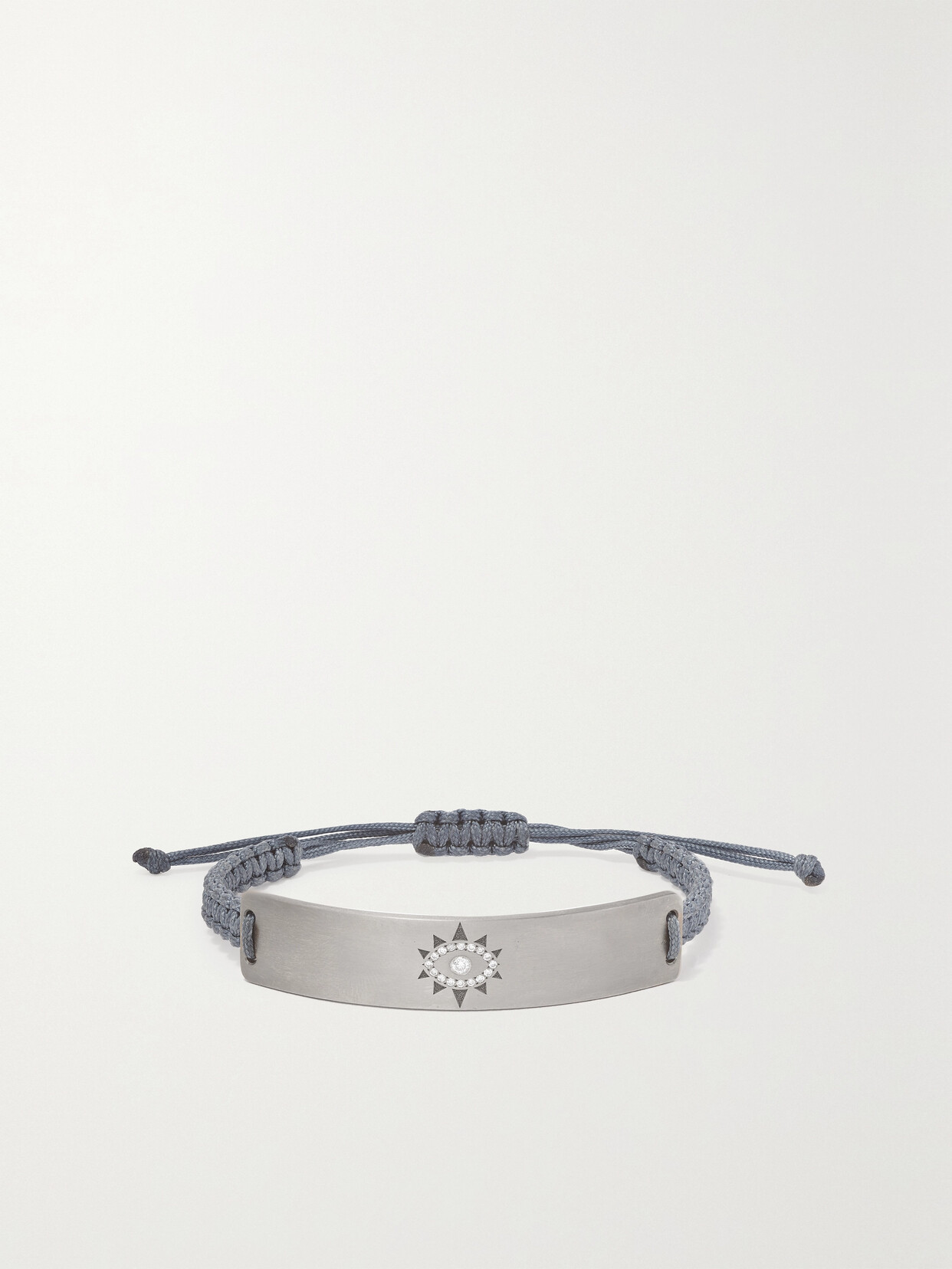 Diane Kordas Evil Eye Titanium, Cord And Diamond Bracelet In Blue