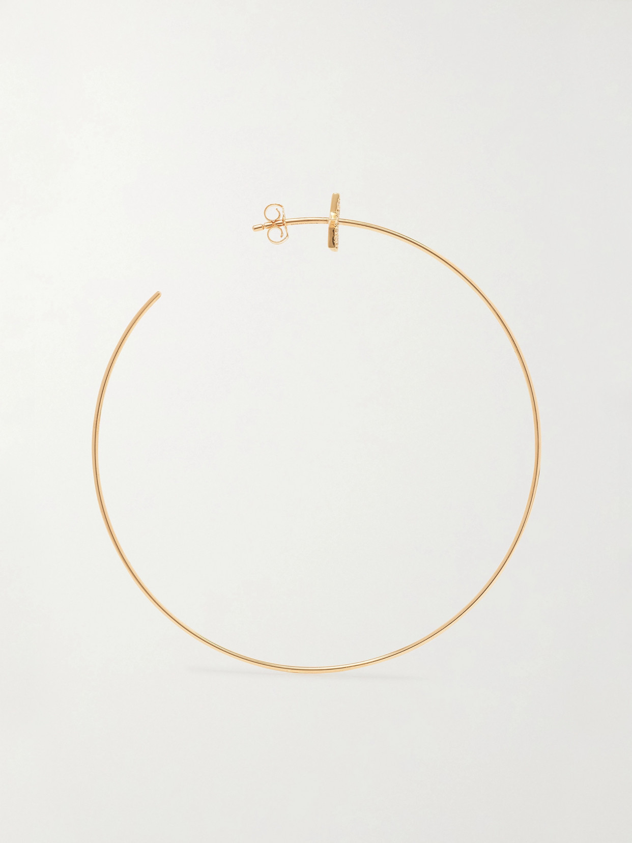 Shop Diane Kordas 18-karat Rose Gold Diamond Hoop Earrings