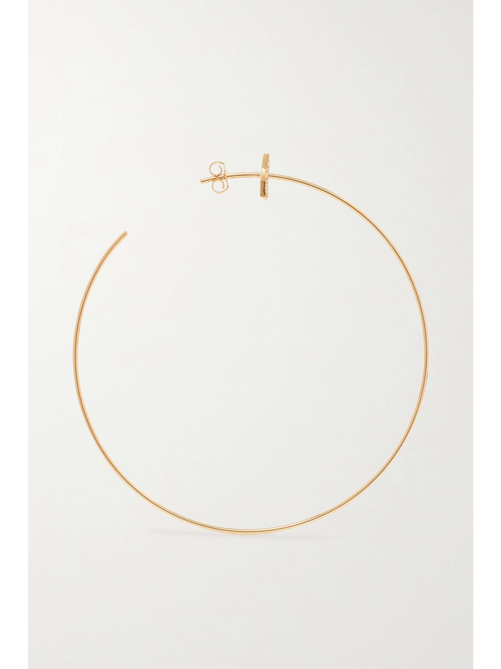 DIANE KORDAS 18-karat rose gold diamond hoop earrings