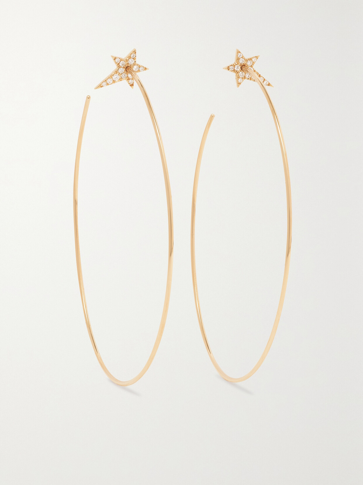 Diane Kordas 18-karat Rose Gold Diamond Hoop Earrings