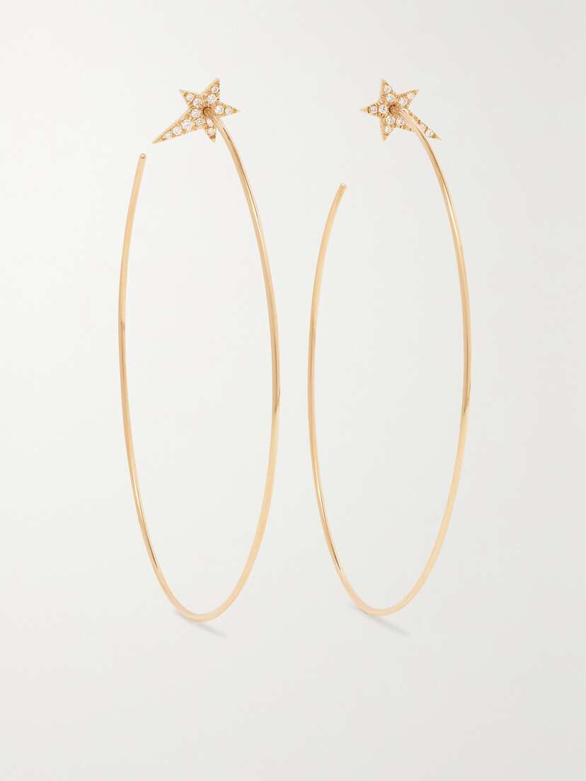 Diane Kordas 18-karat Rose Gold Diamond Hoop Earrings