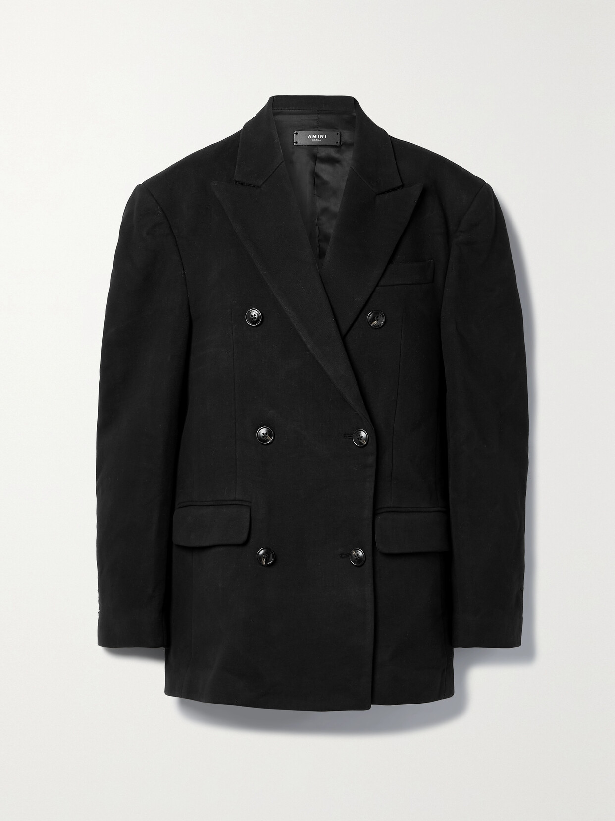 Amiri Double-breasted Cotton Blazer In Black
