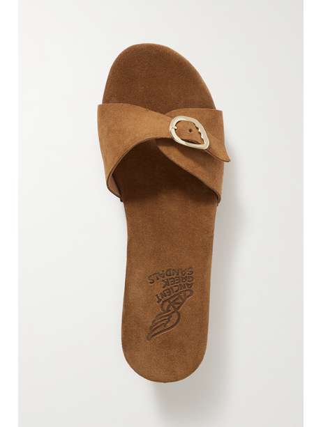 Tan Omonia studded suede platform clogs | ANCIENT GREEK SANDALS | NET-A-PORTER