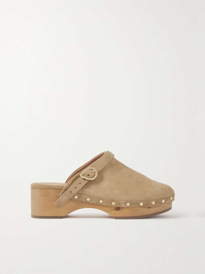 Ancient Greek Sandals Classic Studded Suede Platform Clogs