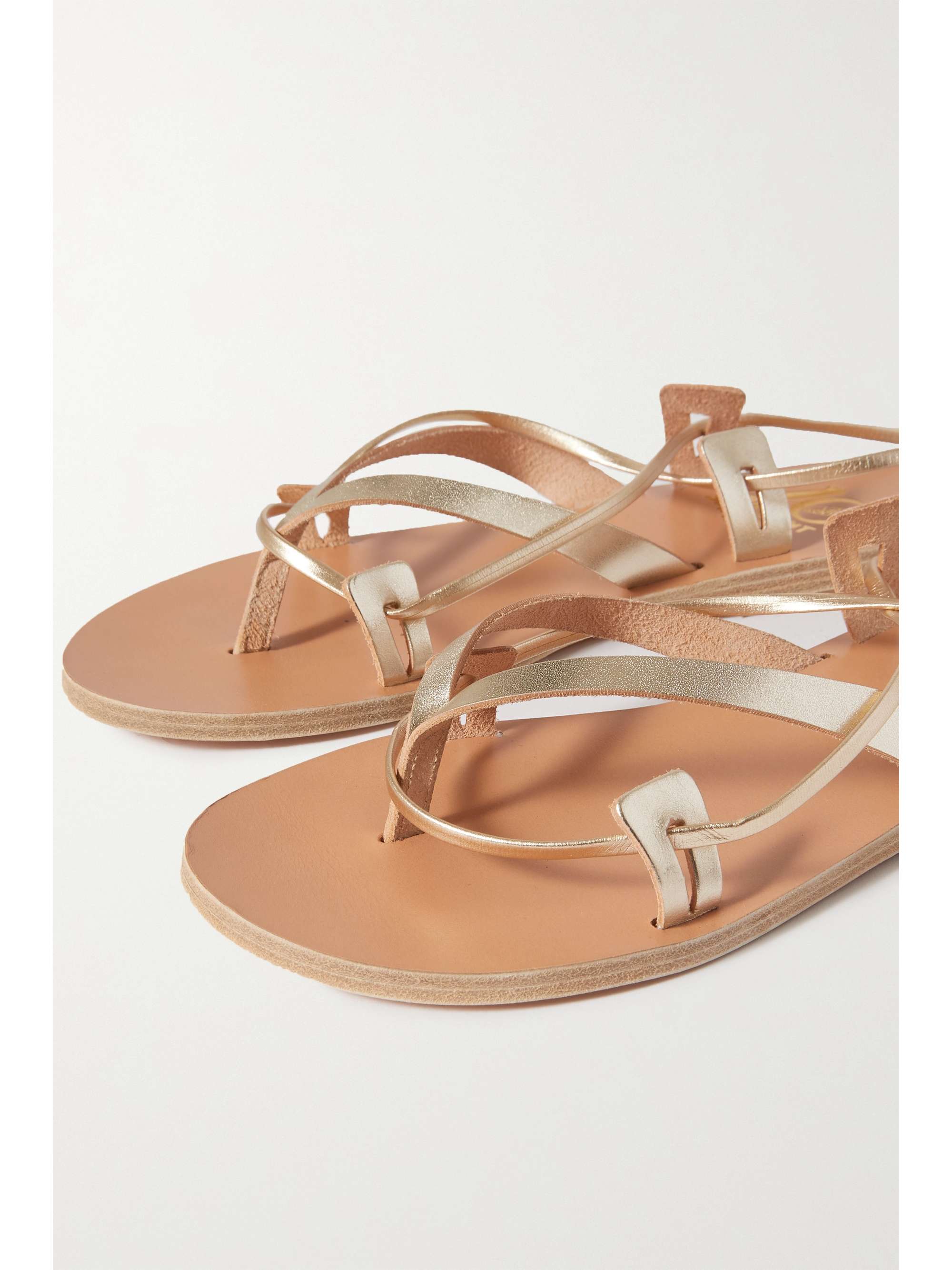 ANCIENT GREEK SANDALS Artemis de Gabies metallic leather sandals